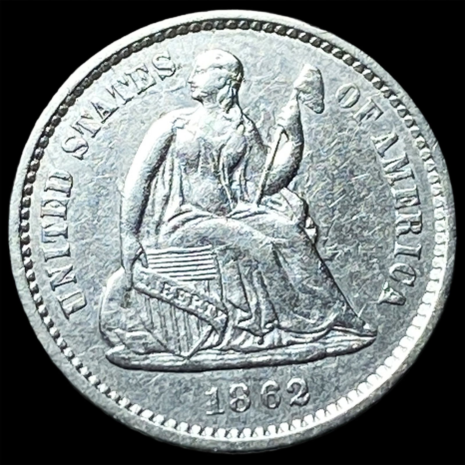 1862 Silver Half Dime LIGHTLY CIRCULATED: 1862 Silver Half Dime LIGHTLY CIRCULATED