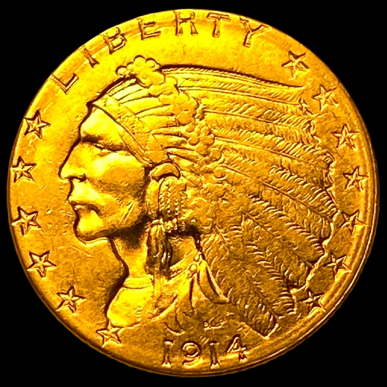 1914 Indian Head Gold $2.50 Quarter Eagle UNCIRCULATED (1 of 2)