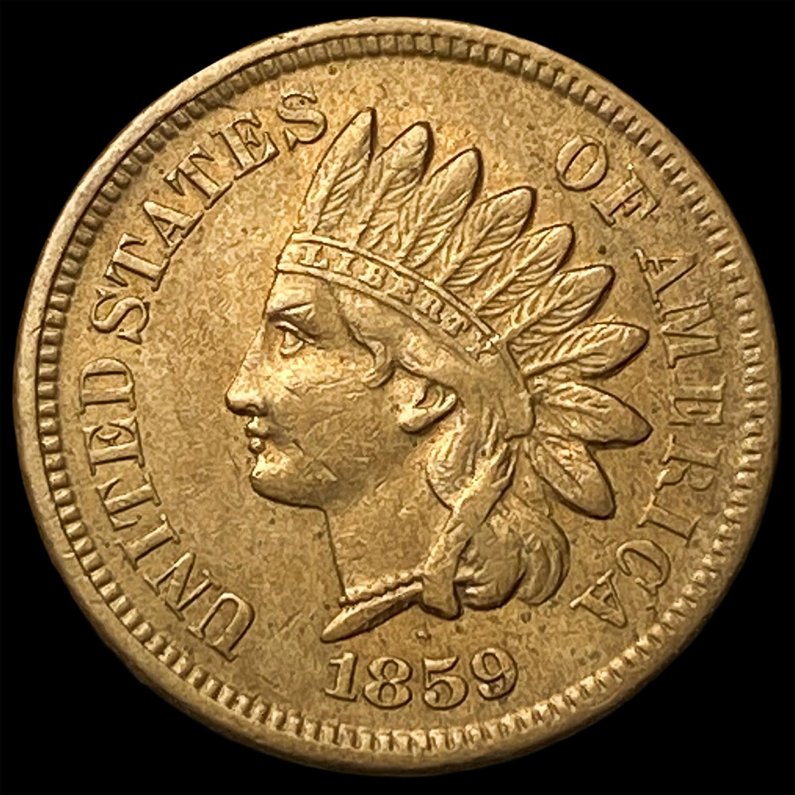 1859 Copper-Nickel Indian Head Cent CLOSELY UNCIRCULATED (1 of 2)