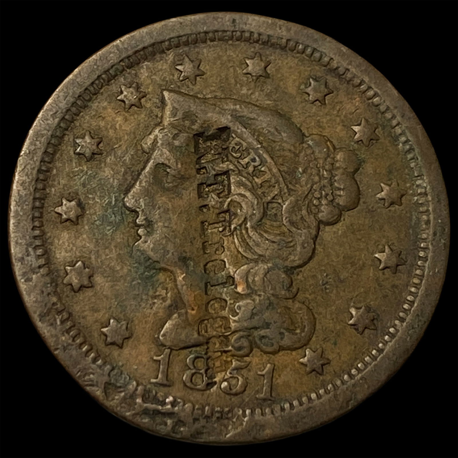 1851 Braided Hair Large Cent LIGHTLY CIRCULATED: 1851 Braided Hair Large Cent LIGHTLY CIRCULATED