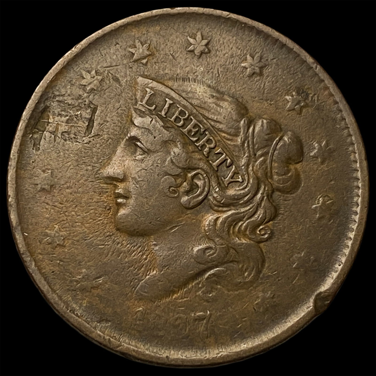 1847 Braided Hair Large Cent HIGH GRADE: 1847 Braided Hair Large Cent HIGH GRADE