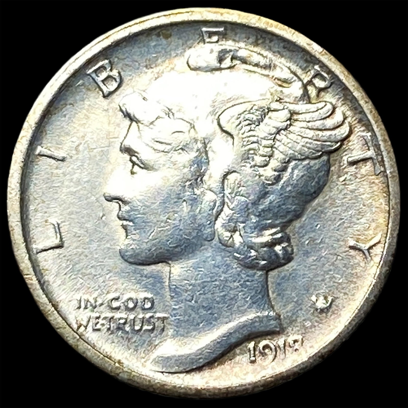 1917-S Silver Mercury Dime CHOICE AU: 1917-S Silver Mercury Dime CHOICE AU