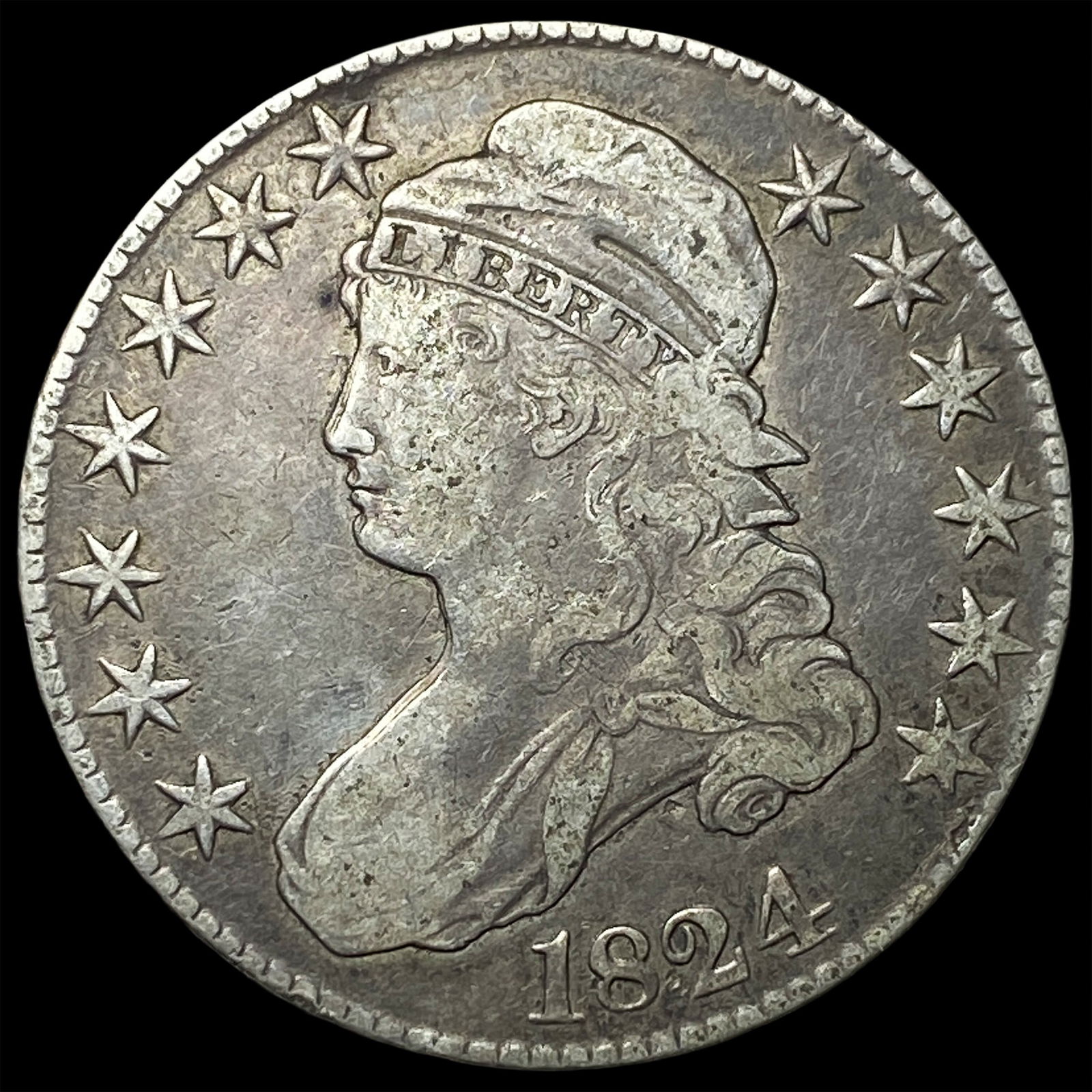 1824 Capped Bust Half Dollar NEARLY UNCIRCULATED (1 of 2)