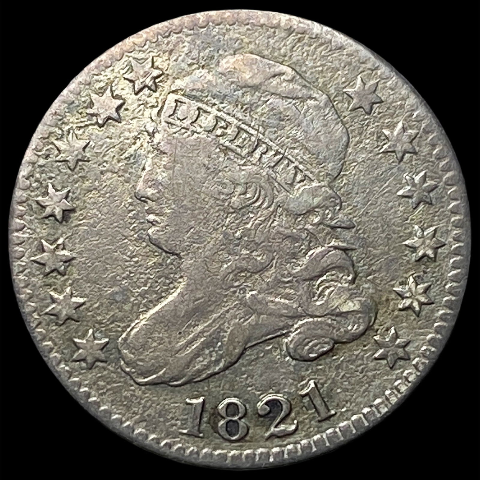 1821 Capped Bust Silver 10C LIGHTLY CIRCULATED: 1821 Capped Bust Silver 10C LIGHTLY CIRCULATED