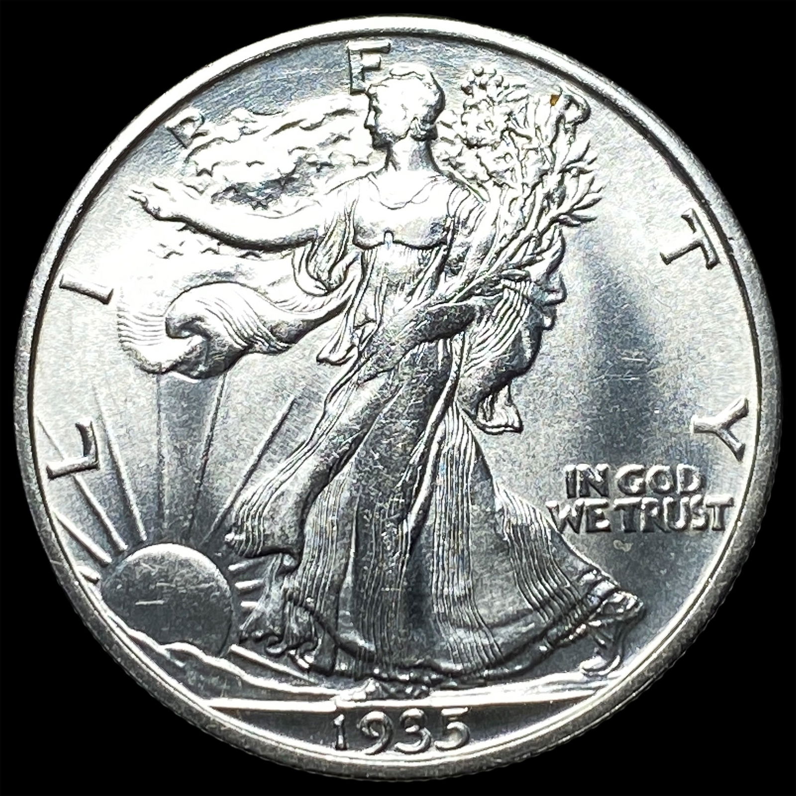 1935-S Silver Walking Liberty Half Dollar GEM BU: 1935-S Silver Walking Liberty Half Dollar GEM BU