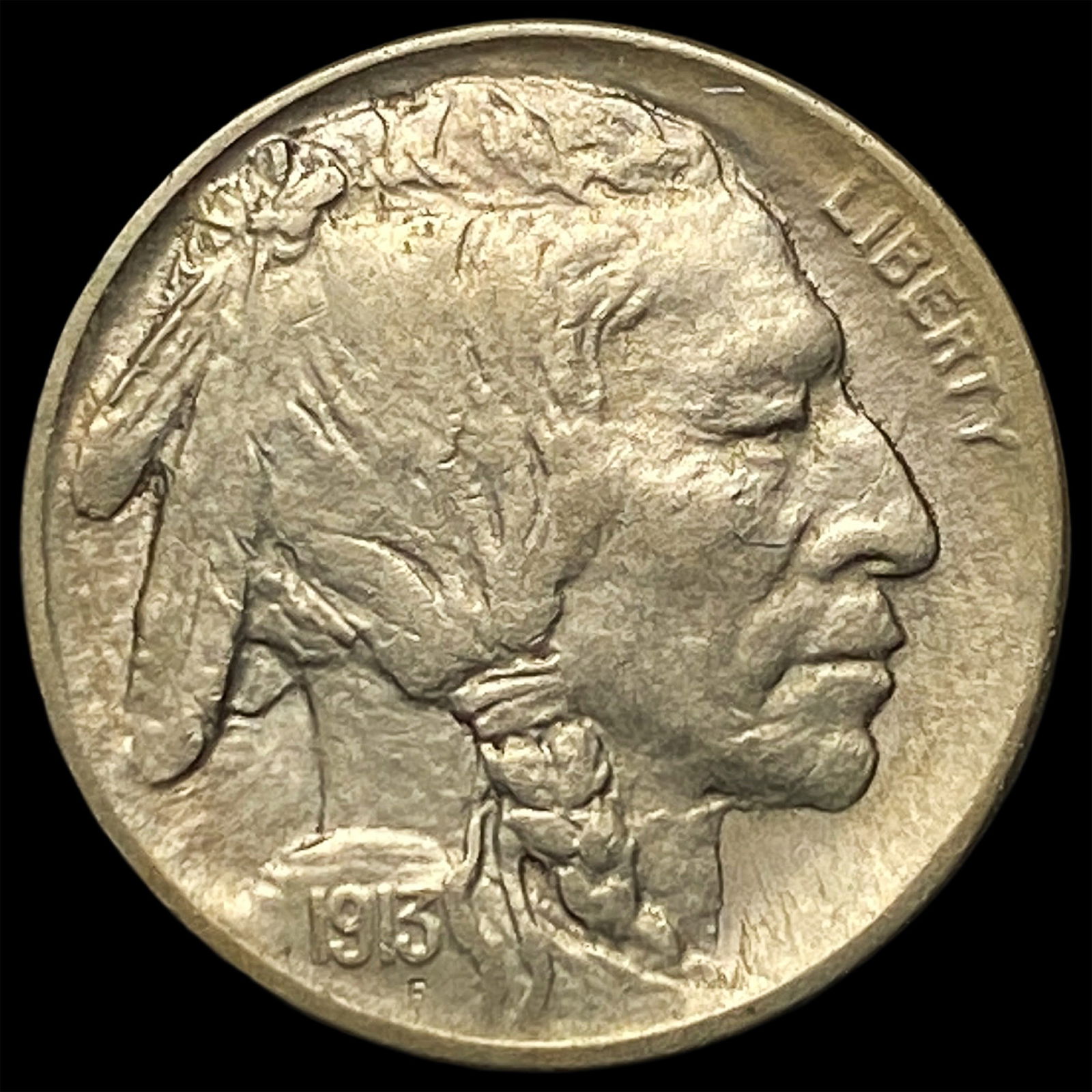 1913-D Buffalo Nickel Type 2 CHOICE AU: 1913-D Buffalo Nickel Type 2 CHOICE AU