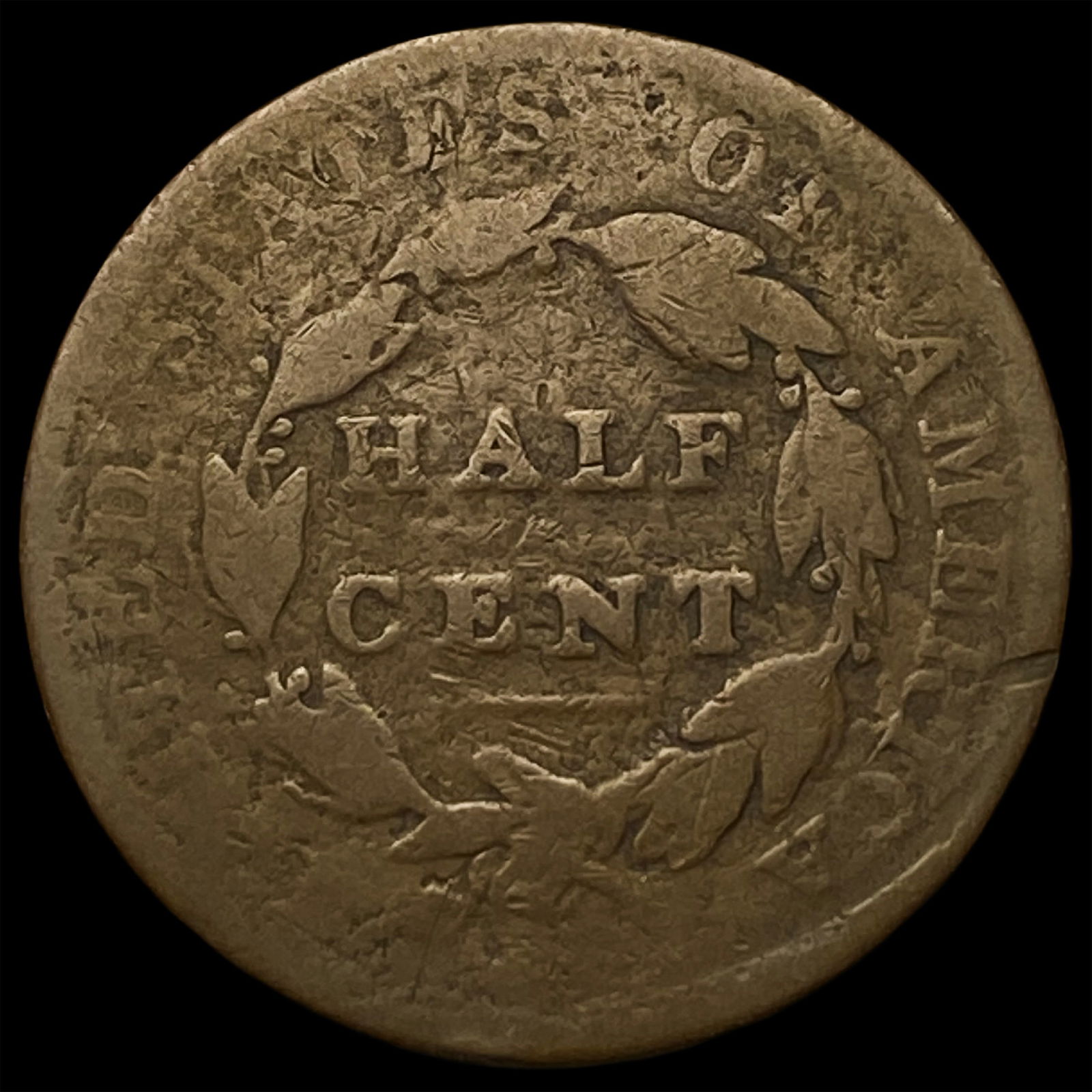 1825 Copper Half Cent NICELY CIRCULATED - 2