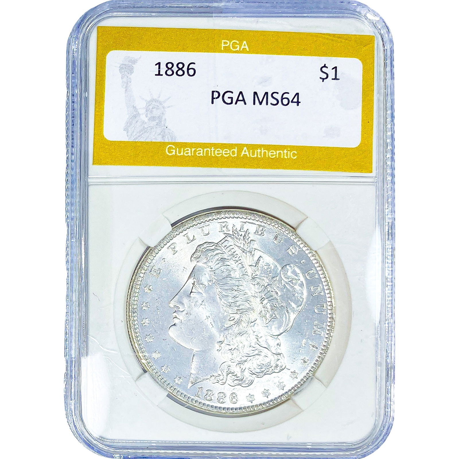 1886 Morgan Silver Dollar PGA MS64: 1886 Morgan Silver Dollar PGA MS64