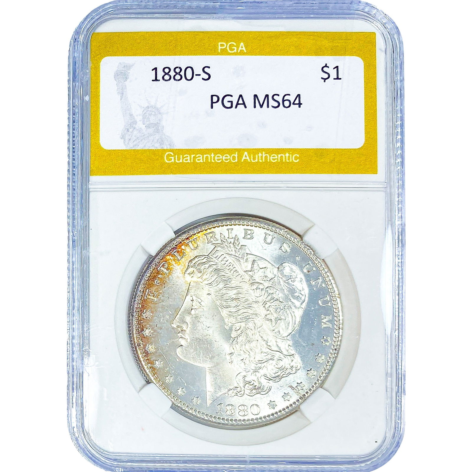 1880-S Morgan Silver Dollar PGA MS64: 1880-S Morgan Silver Dollar PGA MS64