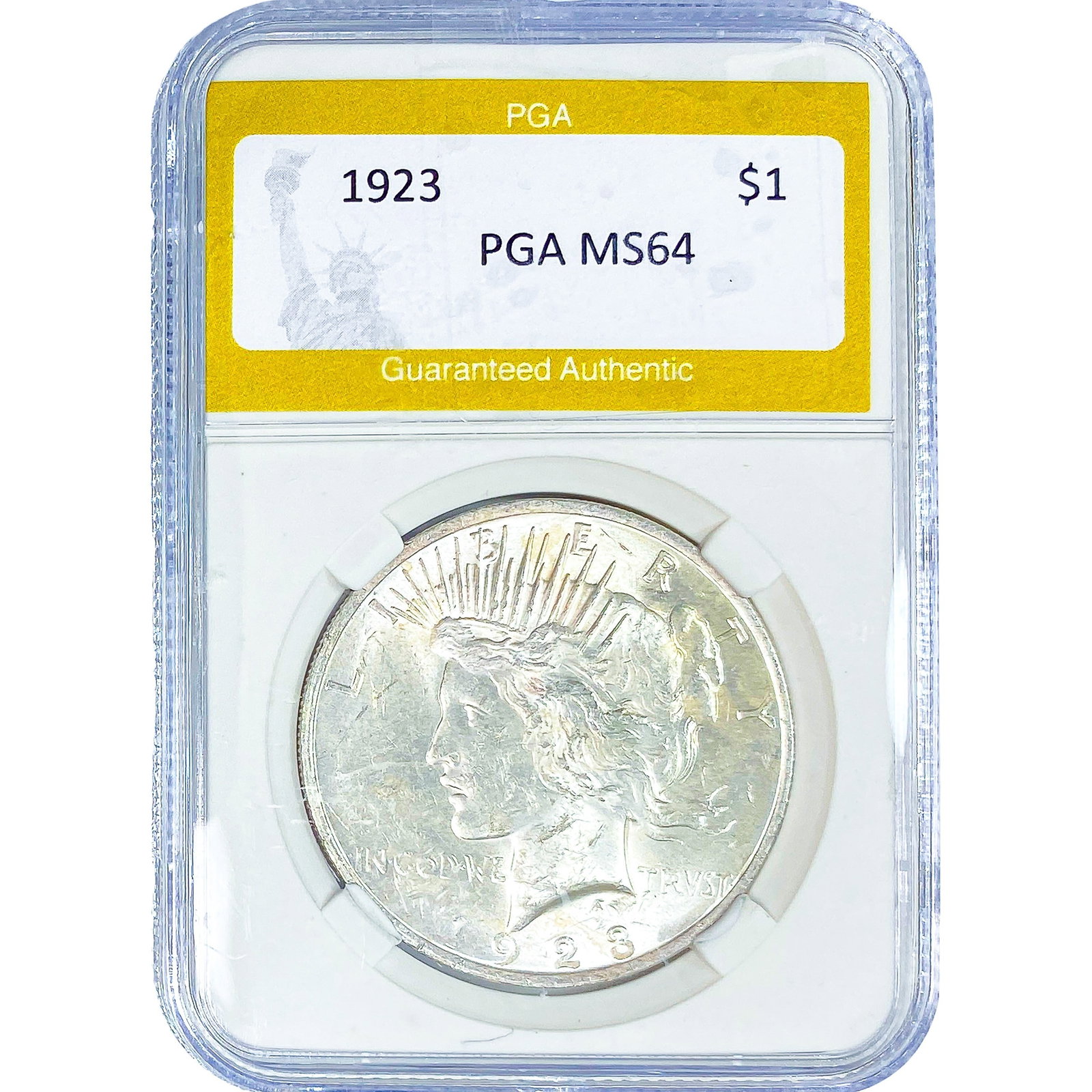 1923 Silver Peace Dollar PGA MS64: 1923 Silver Peace Dollar PGA MS64