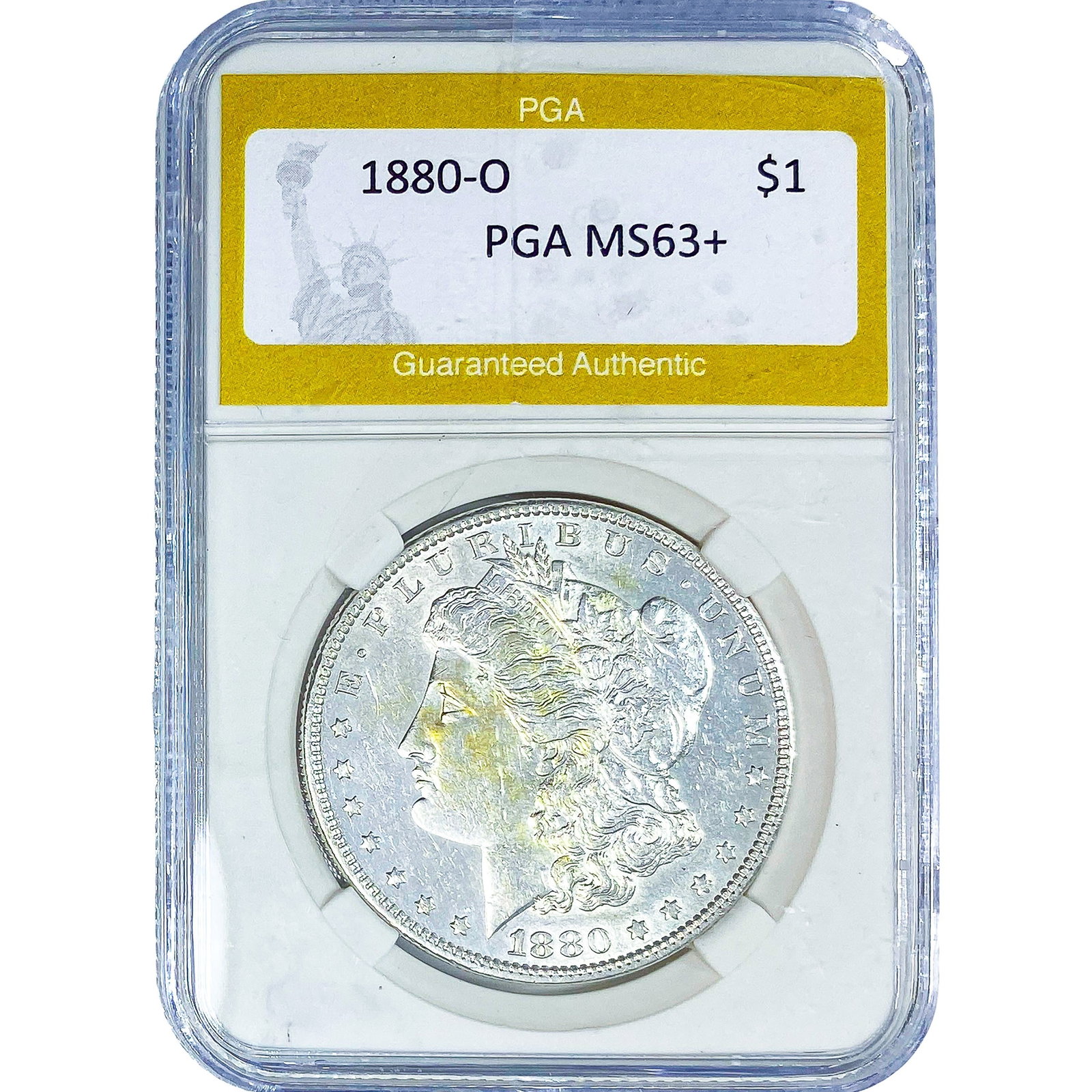 1880-O Morgan Silver Dollar PGA MS63+: 1880-O Morgan Silver Dollar PGA MS63+