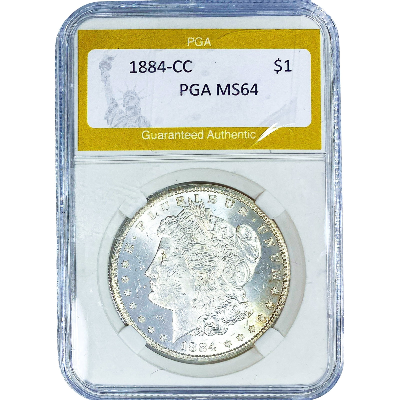 1884-CC Morgan Silver Dollar PGA MS64: 1884-CC Morgan Silver Dollar PGA MS64