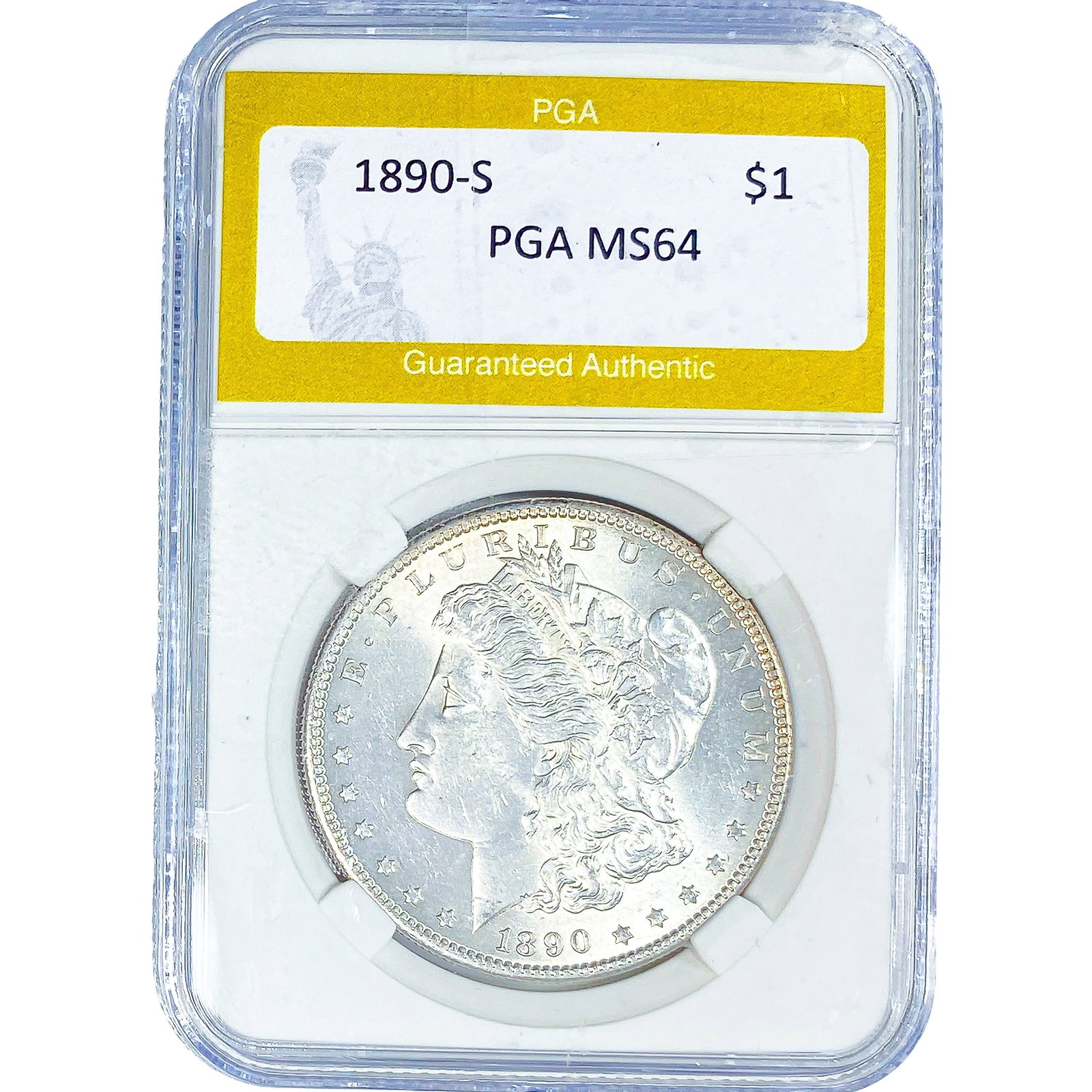 1890-S Morgan Silver Dollar PGA MS64: 1890-S Morgan Silver Dollar PGA MS64