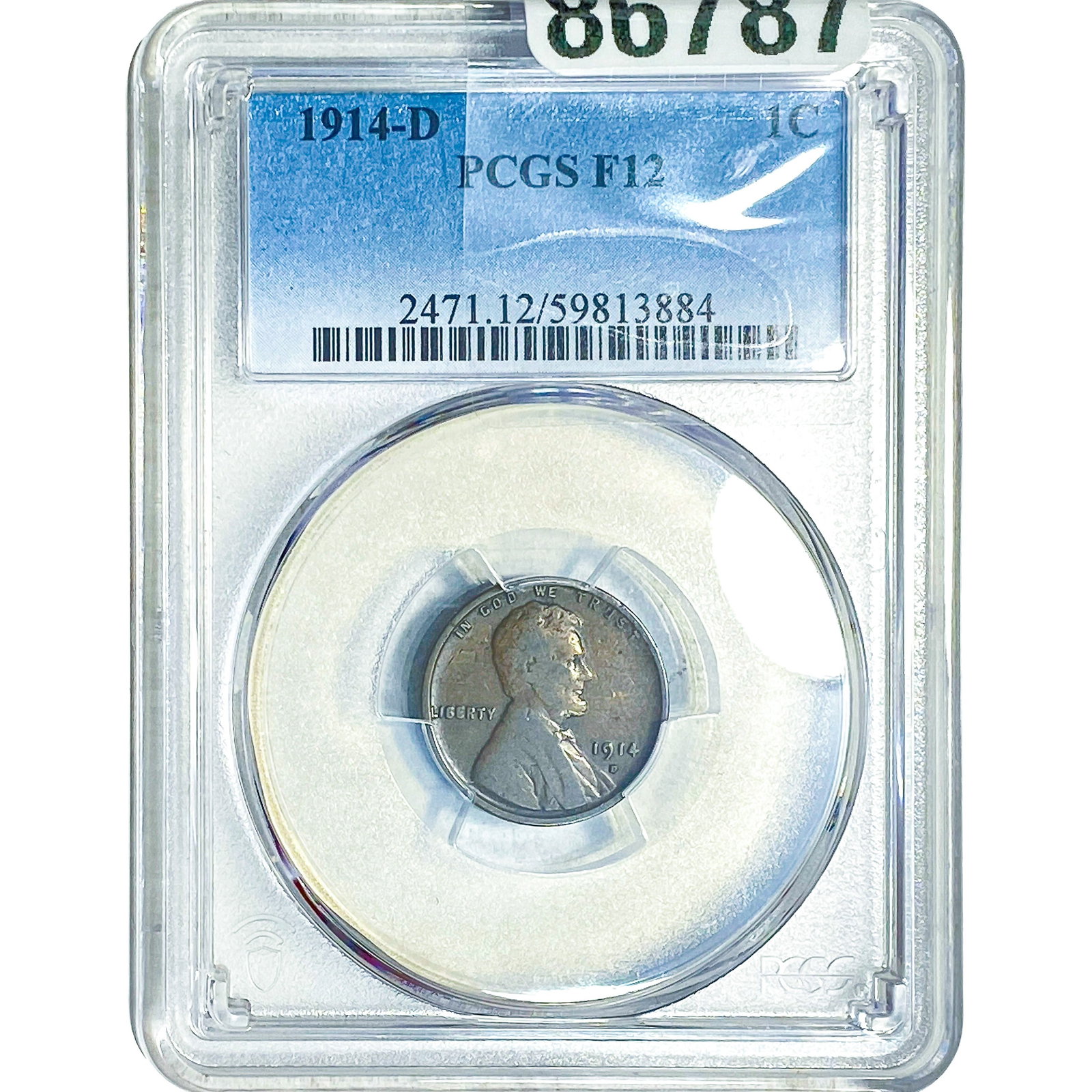 1914-D Wheat Cent PCGS F12 (1 of 2)