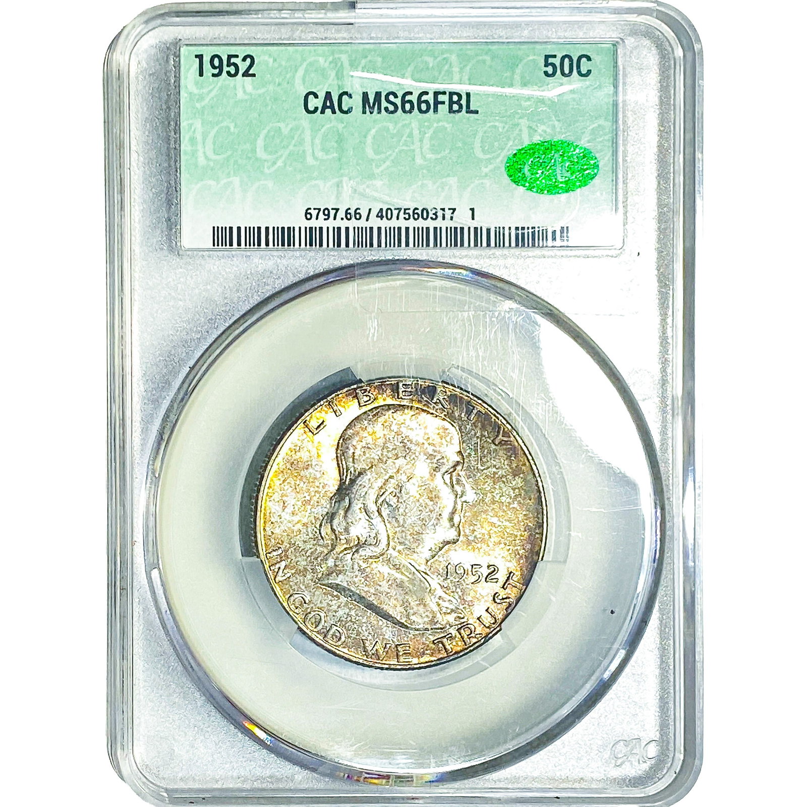 1952 Franklin Half Dollar CAC MS66 FBL (1 of 2)