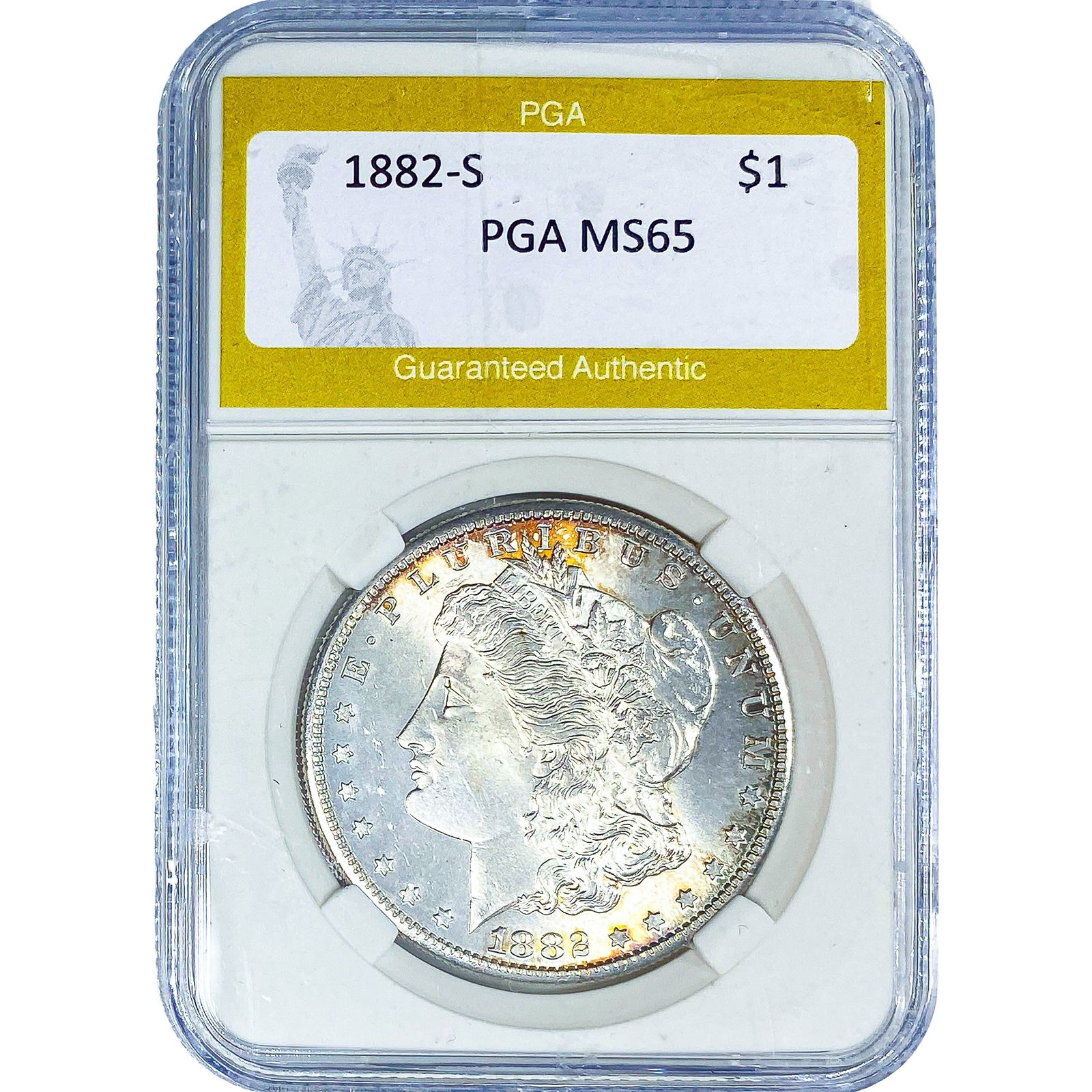 1882-S Morgan Silver Dollar PGA MS65: 1882-S Morgan Silver Dollar PGA MS65