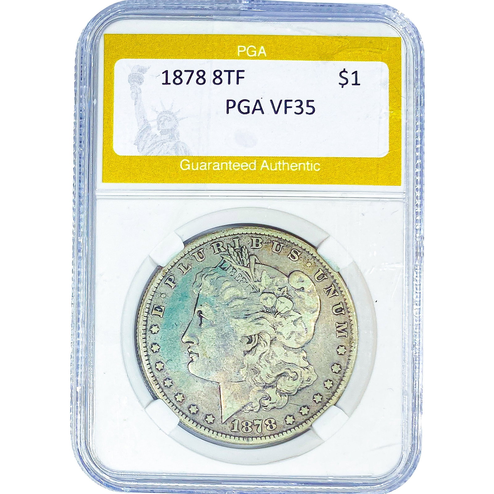 1878 8TF Morgan Silver Dollar PGA VF35: 1878 8TF Morgan Silver Dollar PGA VF35