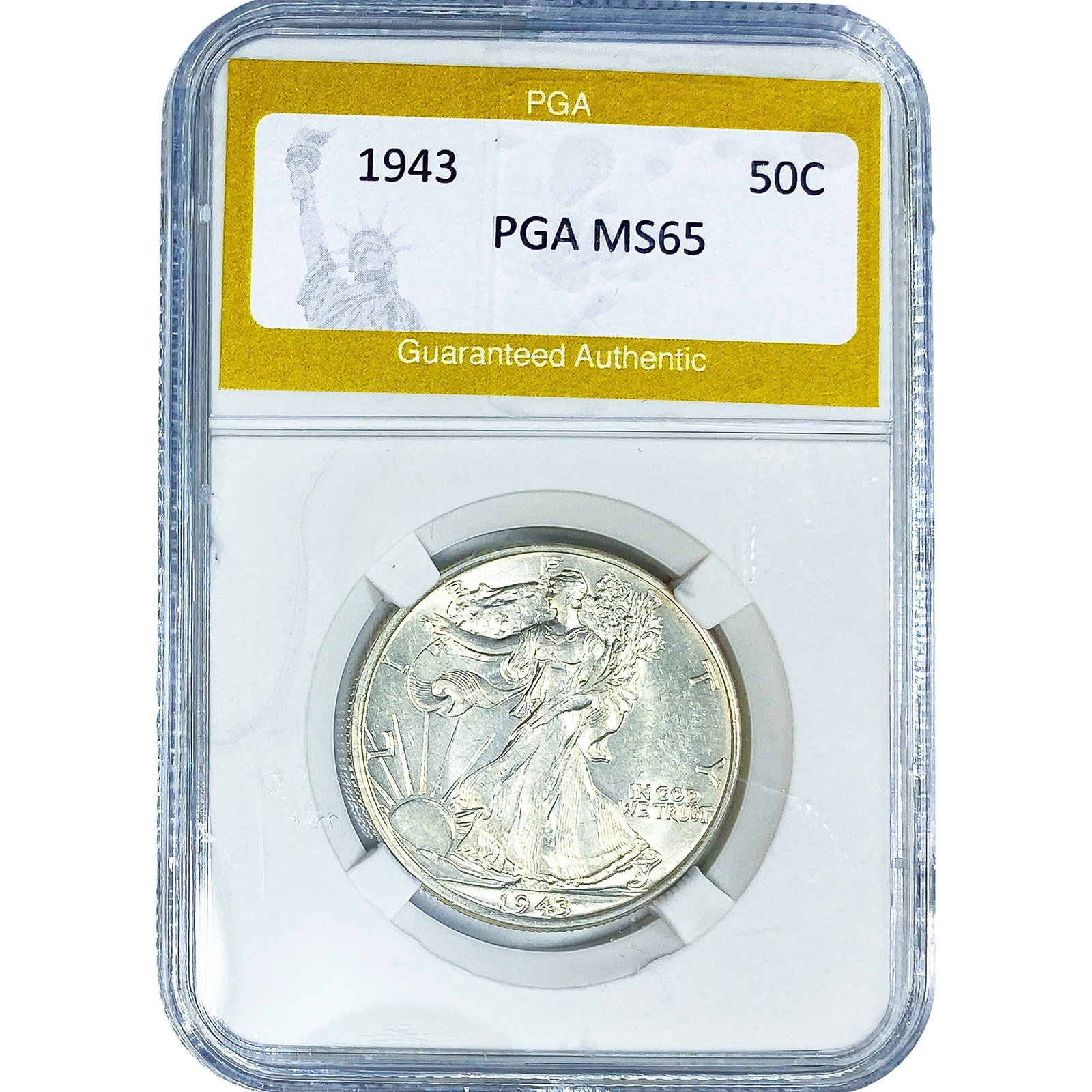 1943 Walking Liberty Half Dollar PGA MS65: 1943 Walking Liberty Half Dollar PGA MS65