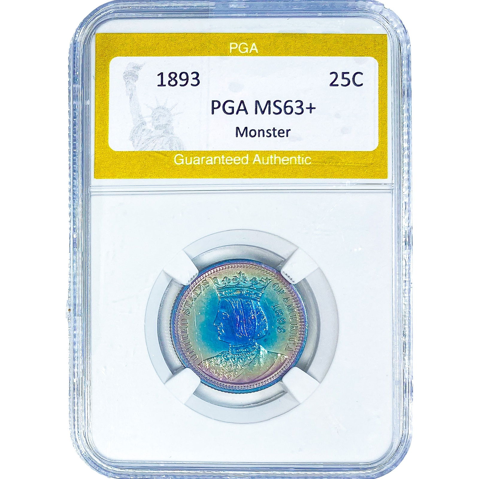 1893 Isabella Silver Quarter PGA MS63+ Monster: 1893 Isabella Silver Quarter PGA MS63+ Monster