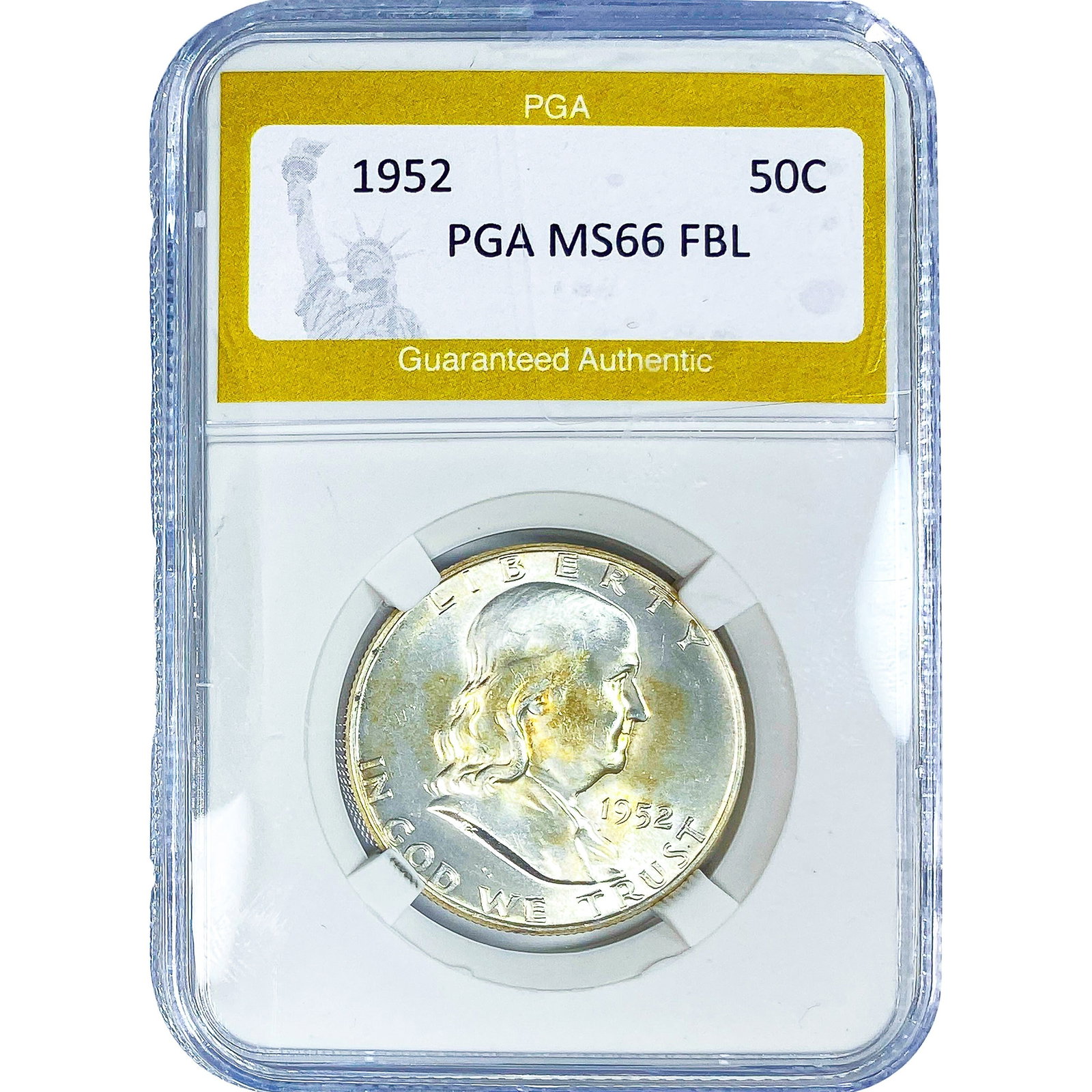 1952 Franklin Half Dollar PGA MS66 FBL: 1952 Franklin Half Dollar PGA MS66 FBL