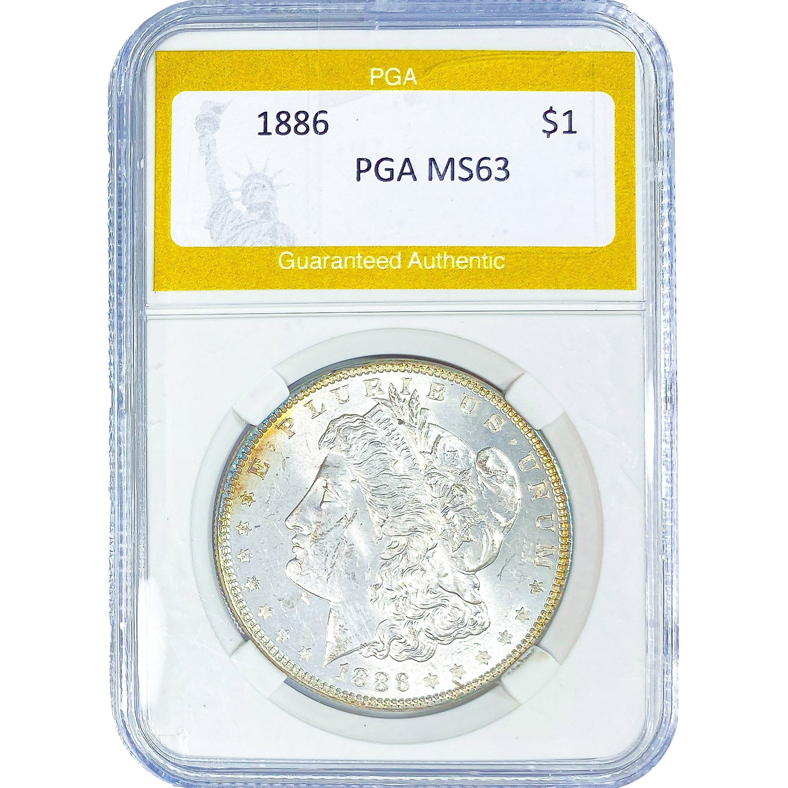 1886 Morgan Silver Dollar PGA MS63: 1886 Morgan Silver Dollar PGA MS63