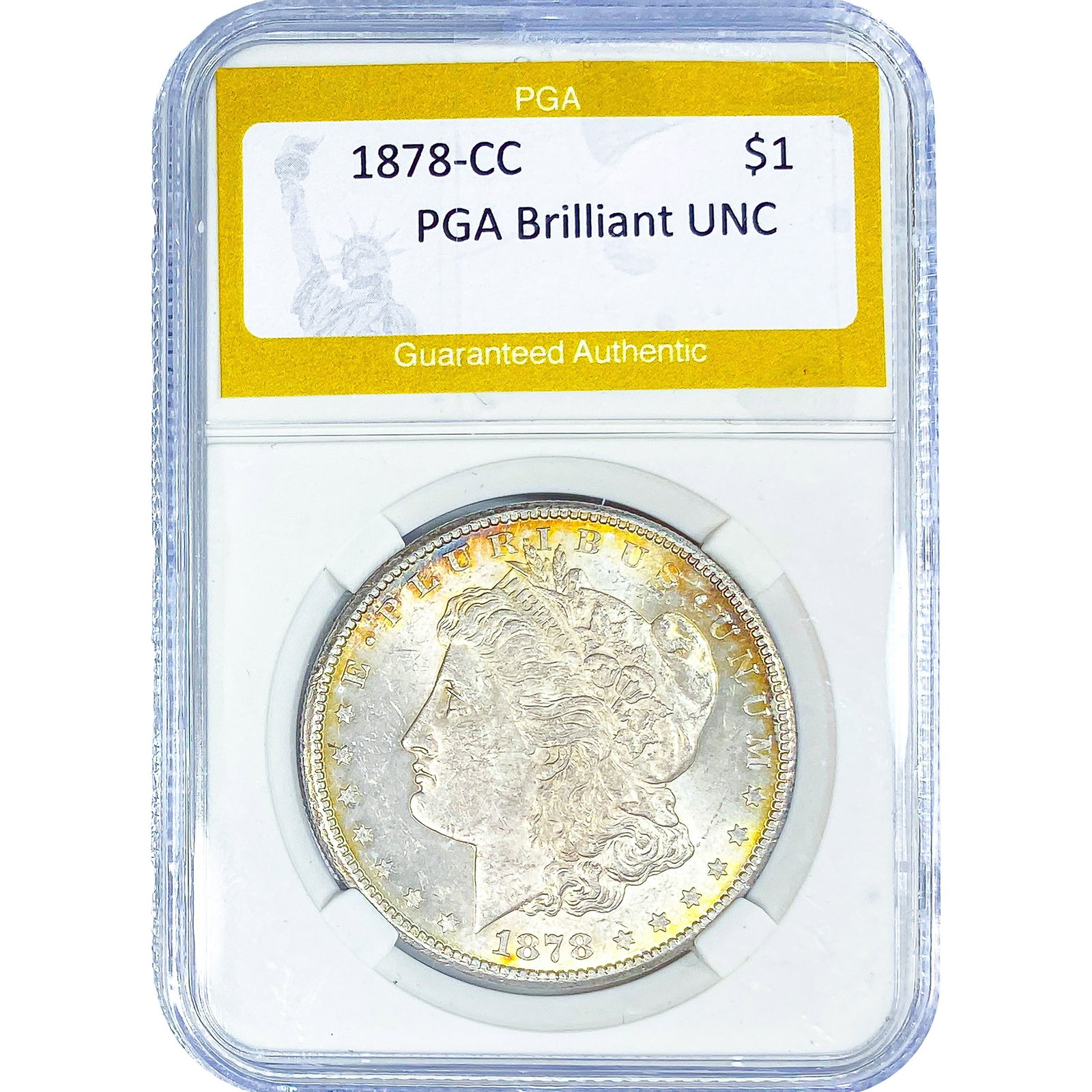 1878-CC Morgan Silver Dollar PGA Brilliant UNC: 1878-CC Morgan Silver Dollar PGA Brilliant UNC