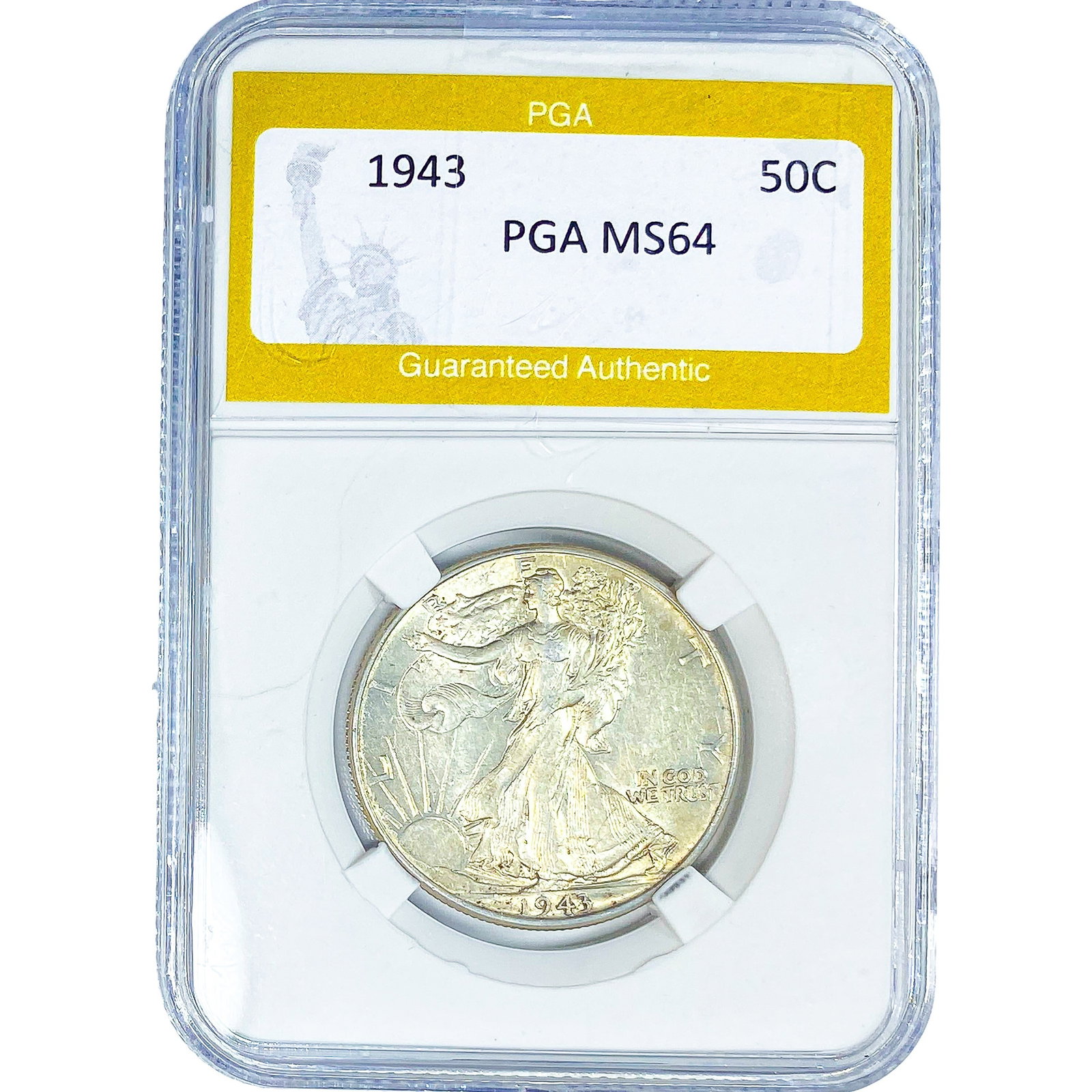 1943 Walking Liberty Half Dollar PGA MS64: 1943 Walking Liberty Half Dollar PGA MS64