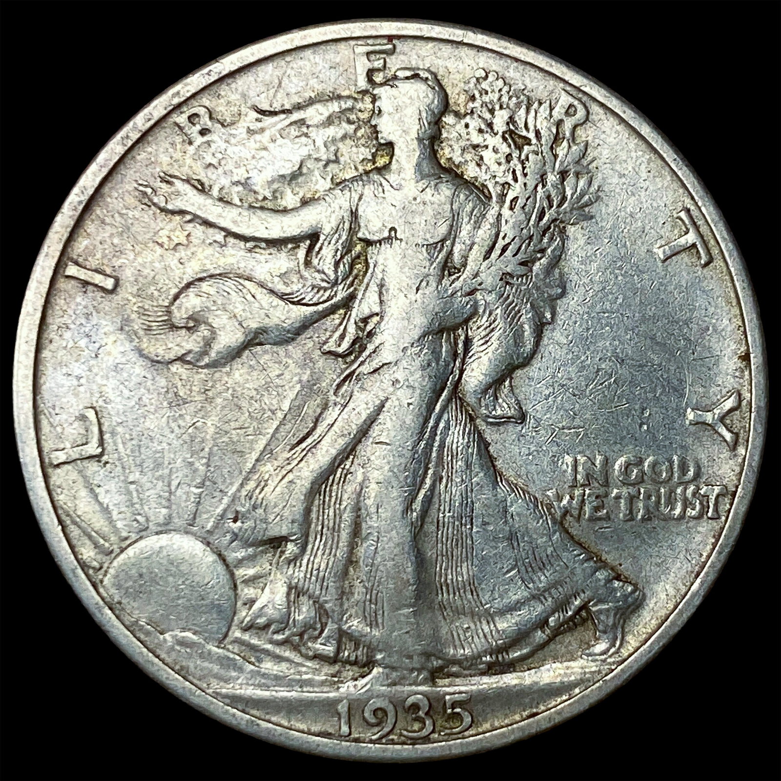 1935-S Silver Walking Liberty Half Dollar NEARLY UNCIRCULATED (1 of 2)