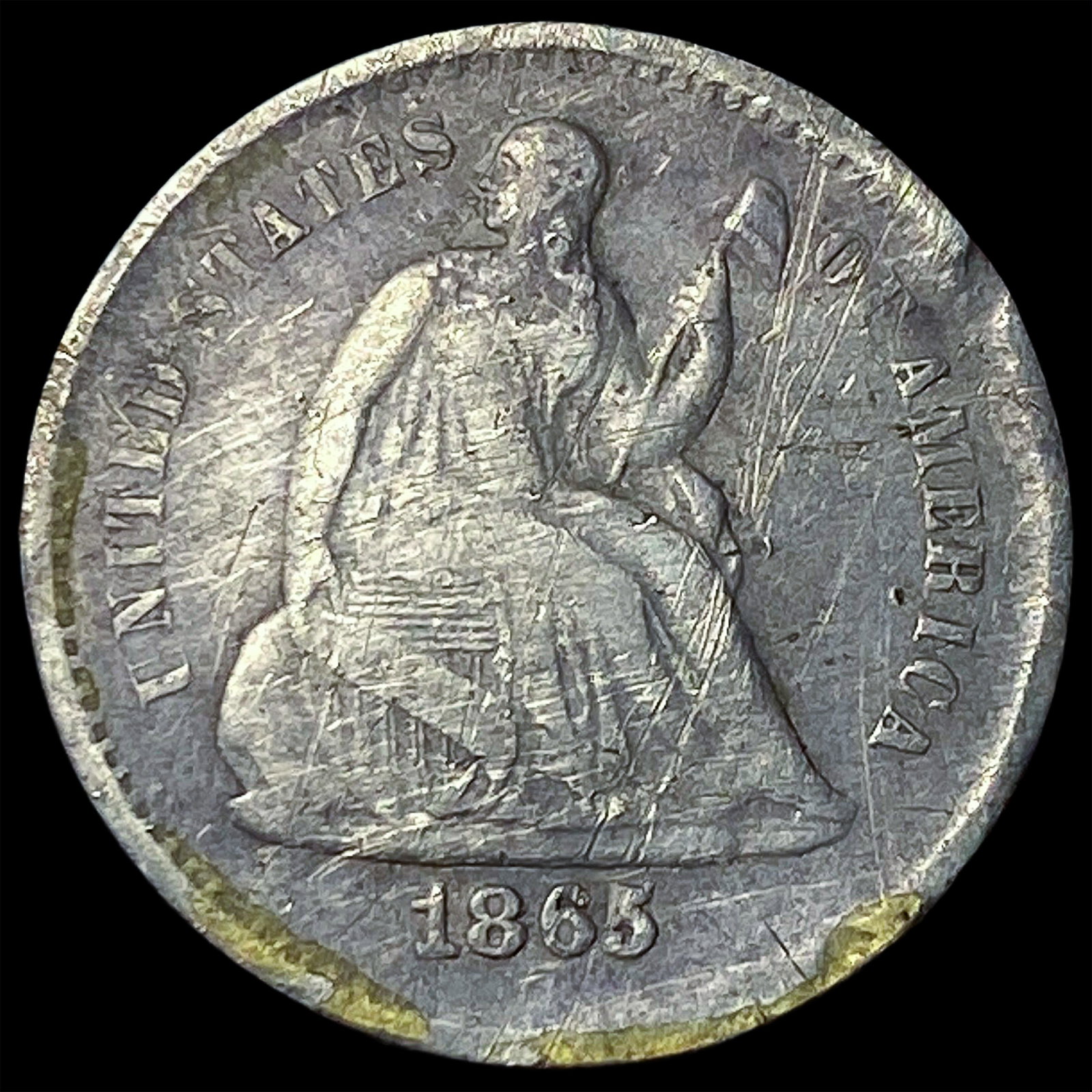 1865-S Silver Seated Liberty Half Dime HIGH GRADE (1 of 2)