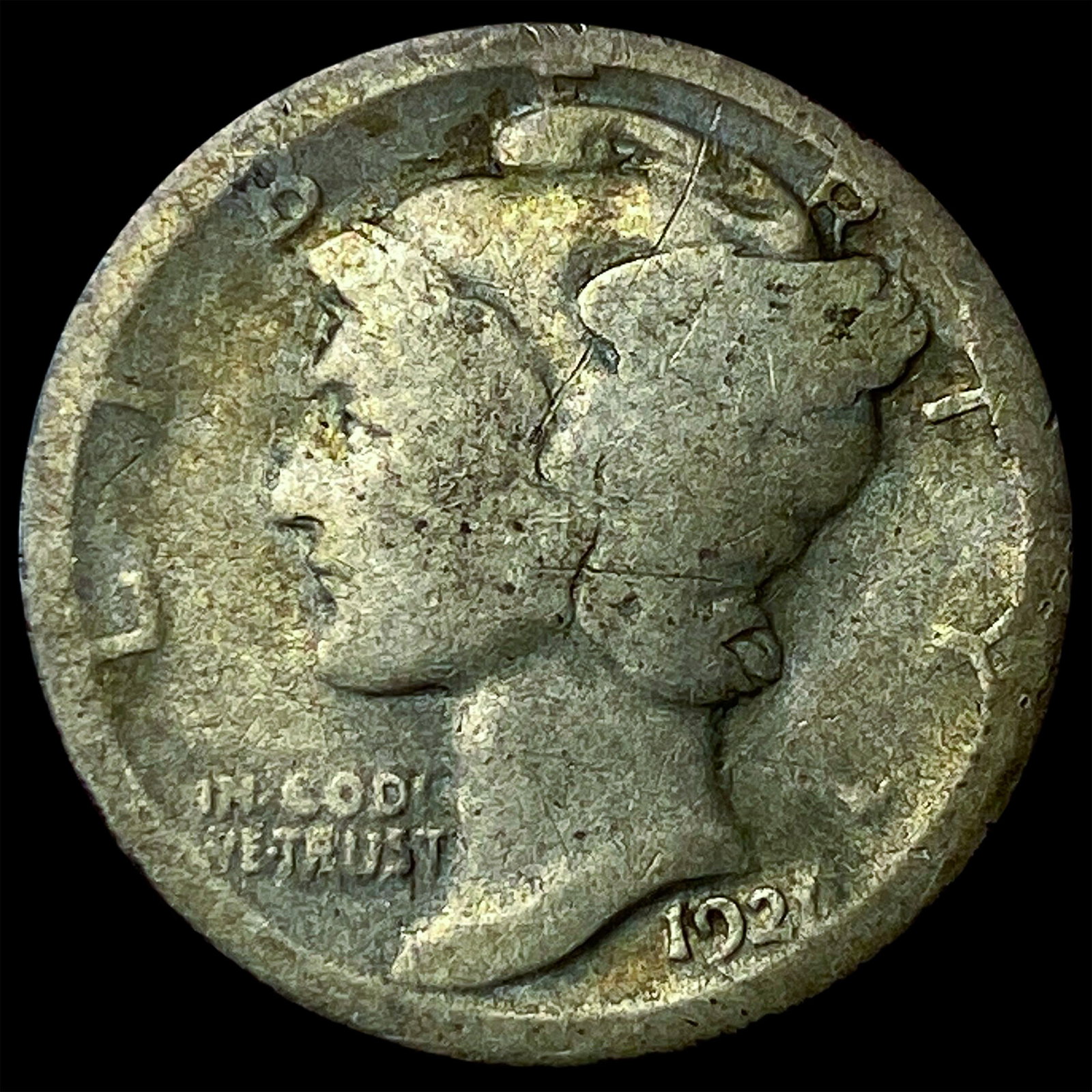 1921 Silver Mercury Dime LIGHTLY CIRCULATED (1 of 2)