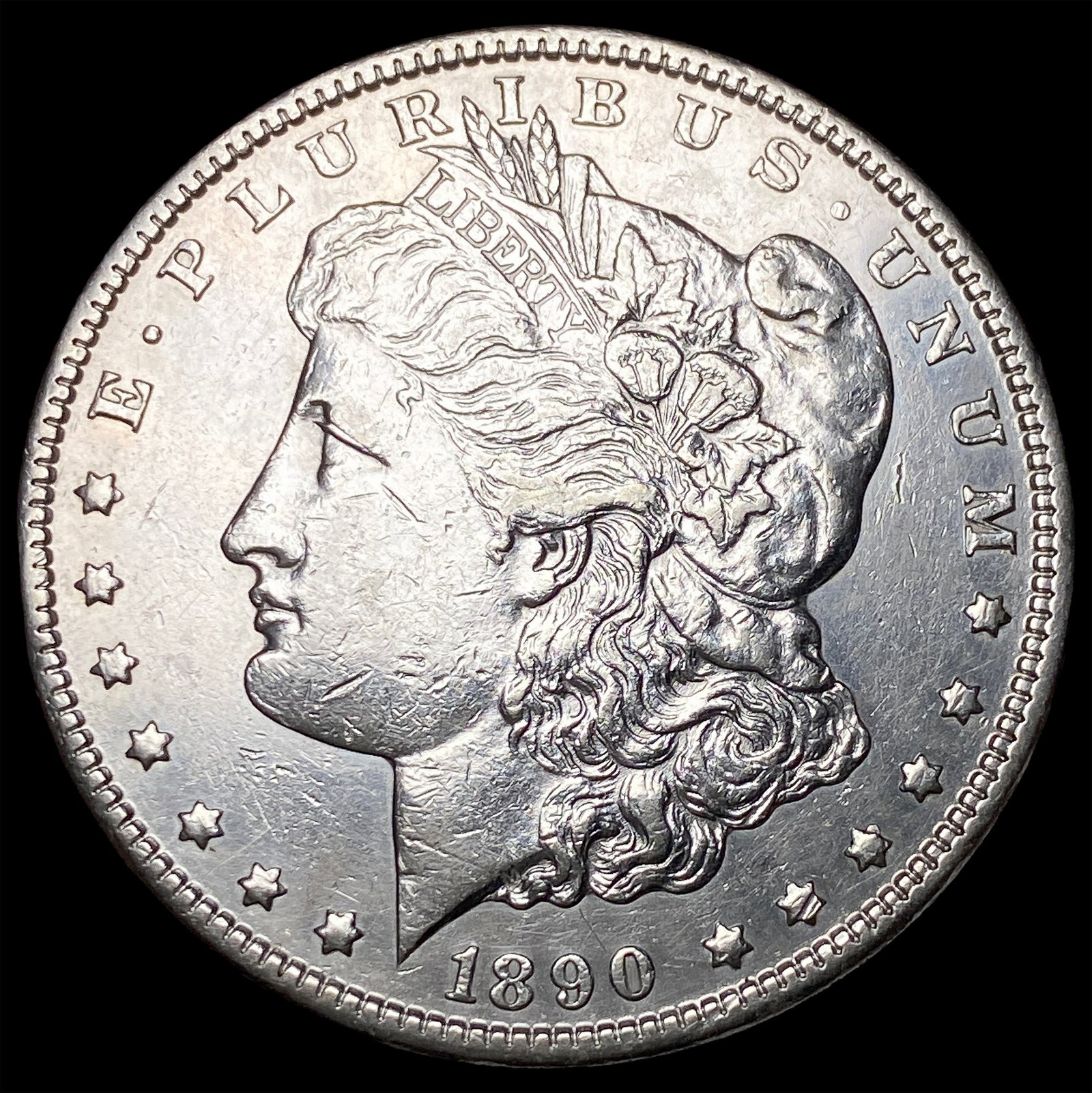 1890-CC Silver Morgan Dollar CLOSELY UNCIRCULATED: 1890-CC Silver Morgan Dollar CLOSELY UNCIRCULATED