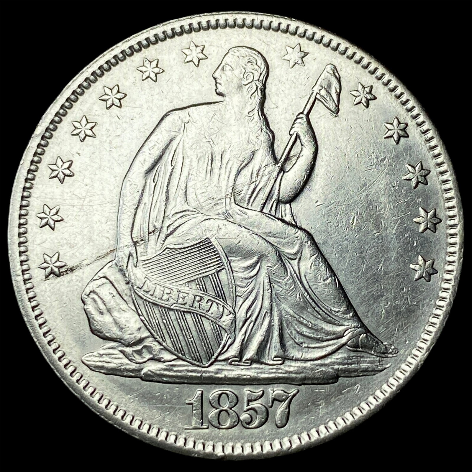 1857 Seated Liberty Half Dollar CHOICE AU (1 of 2)