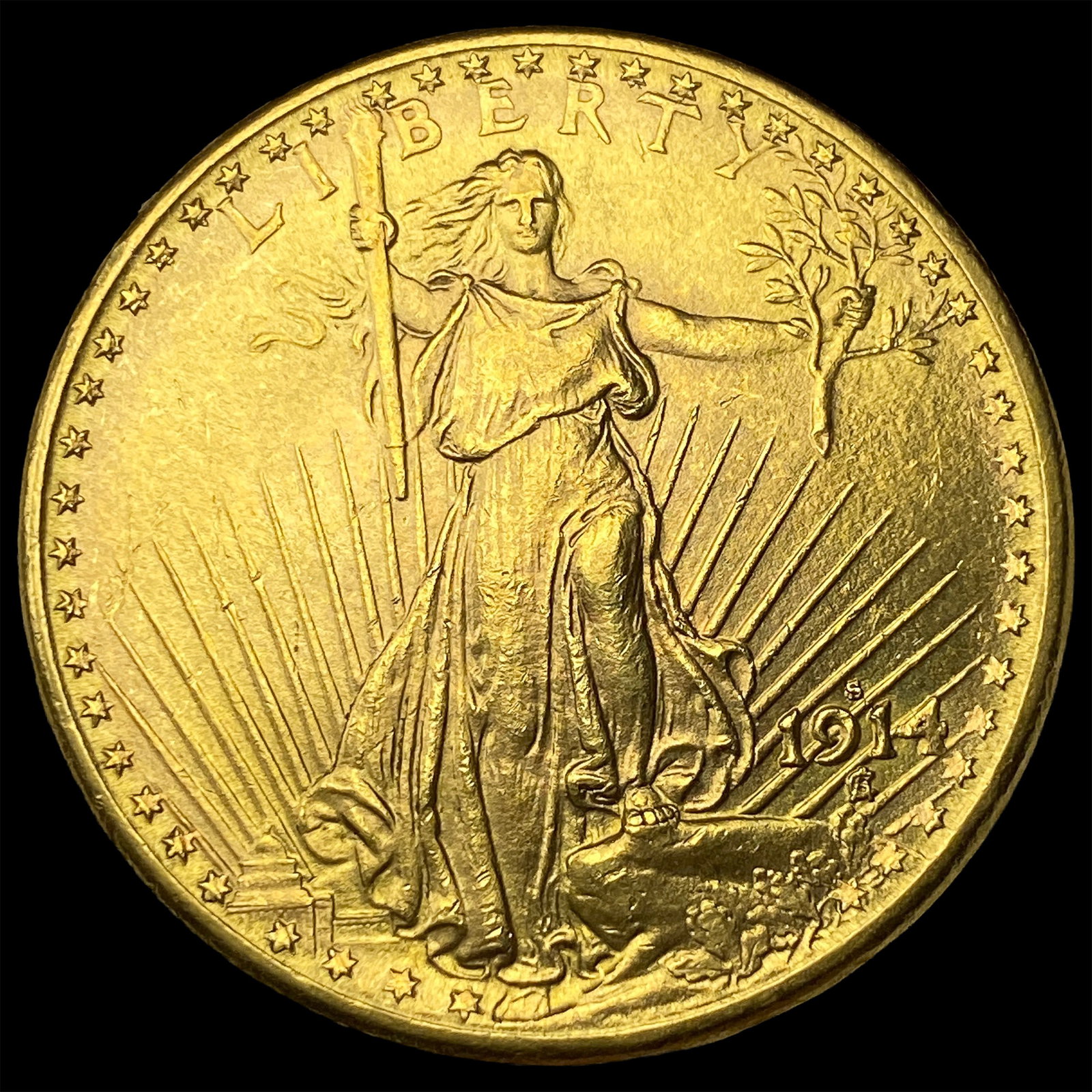 1914-S Gold $20 Saint-Gaudens Double Eagle UNCIRCULATED (1 of 2)