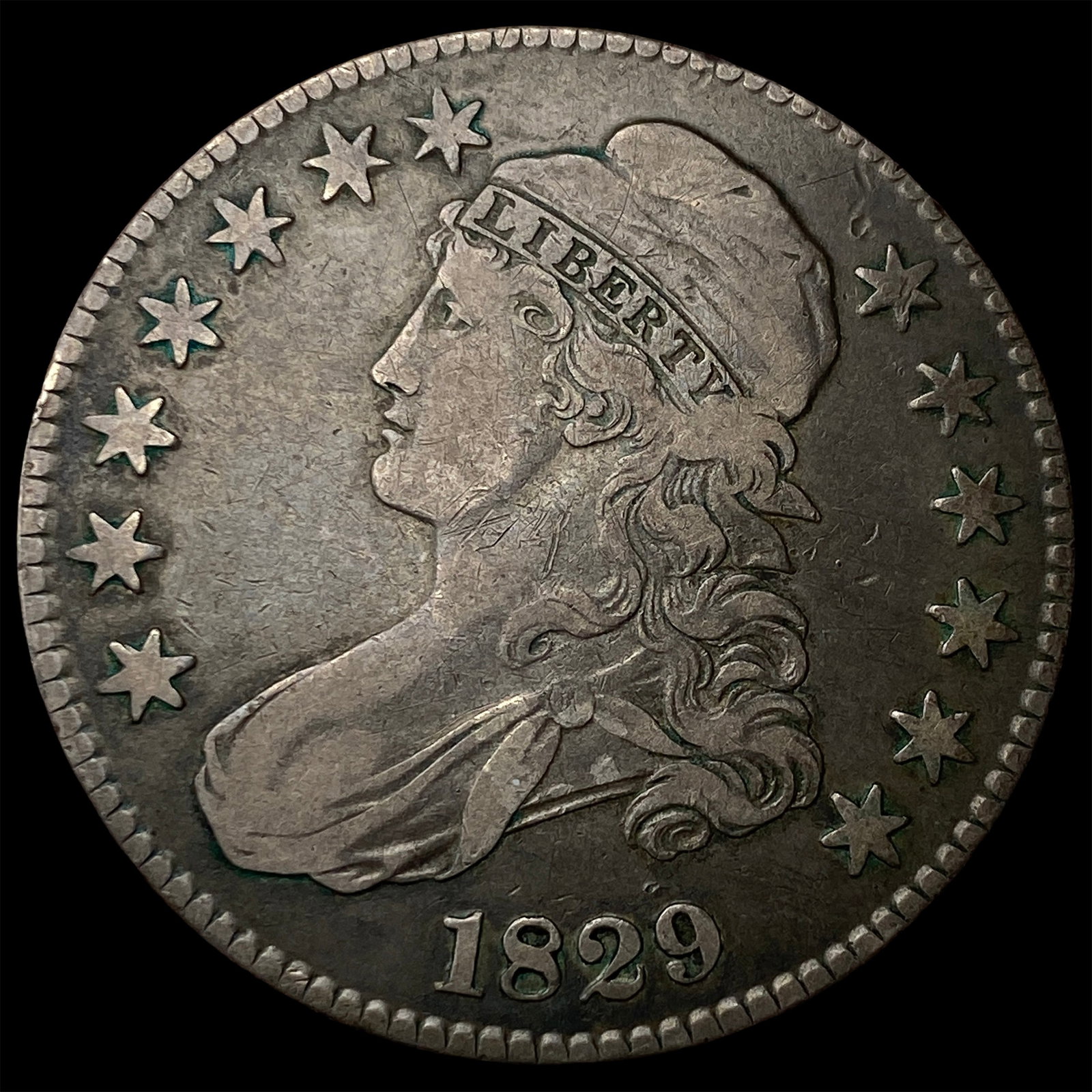 1829 Capped Bust Half Dollar ABOUT UNCIRCULATED (1 of 2)