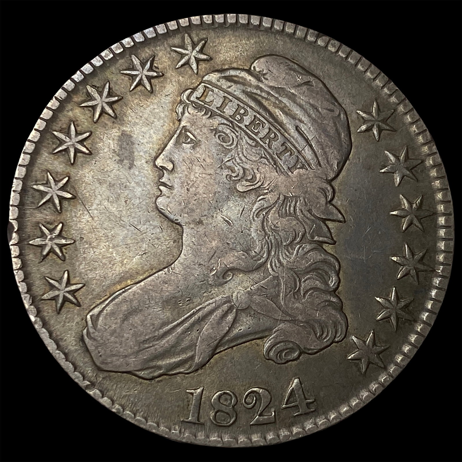 1824 Capped Bust Half Dollar NEARLY UNCIRCULATED (1 of 2)