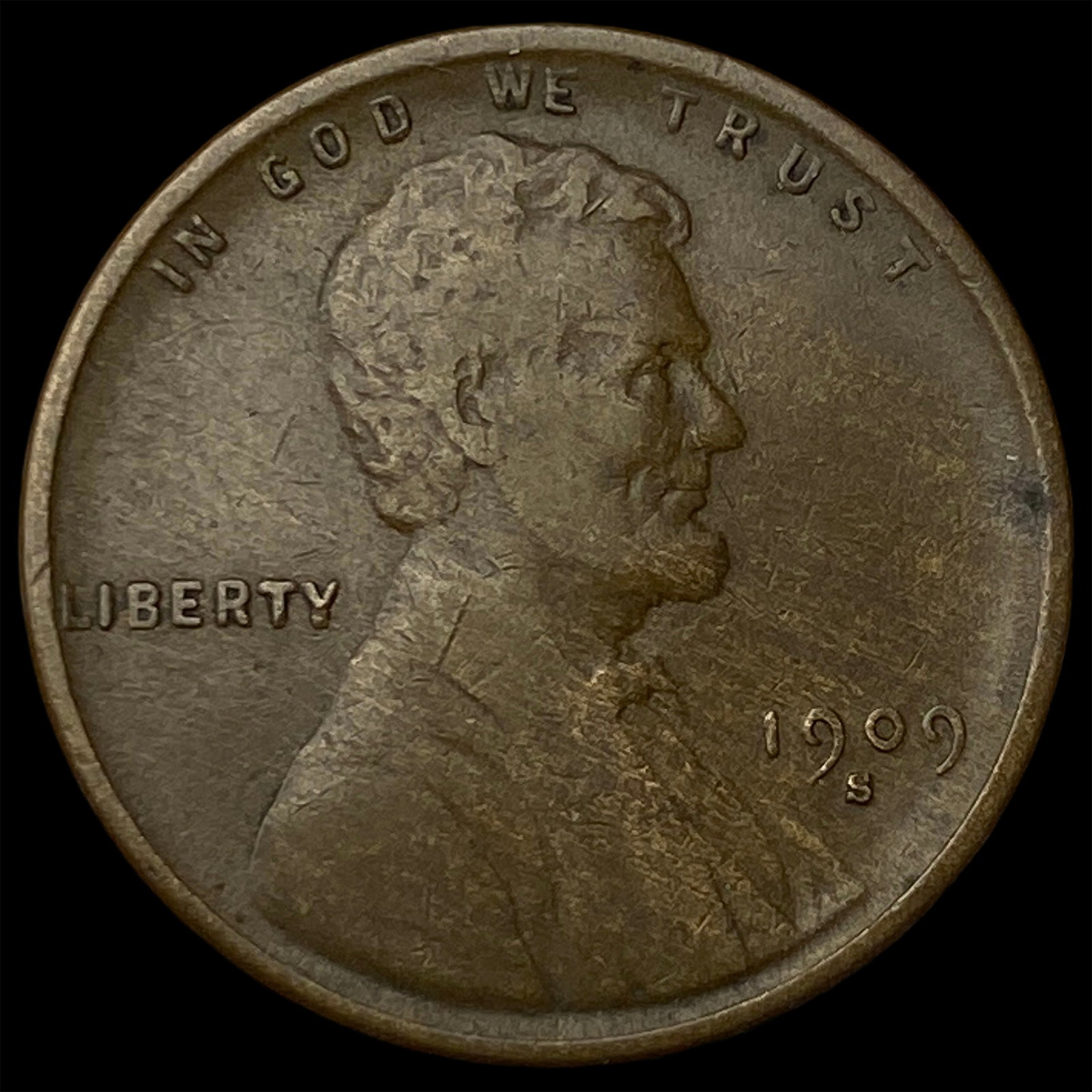 1909-S Lincoln Wheat Cent LIGHTLY CIRCULATED (1 of 2)