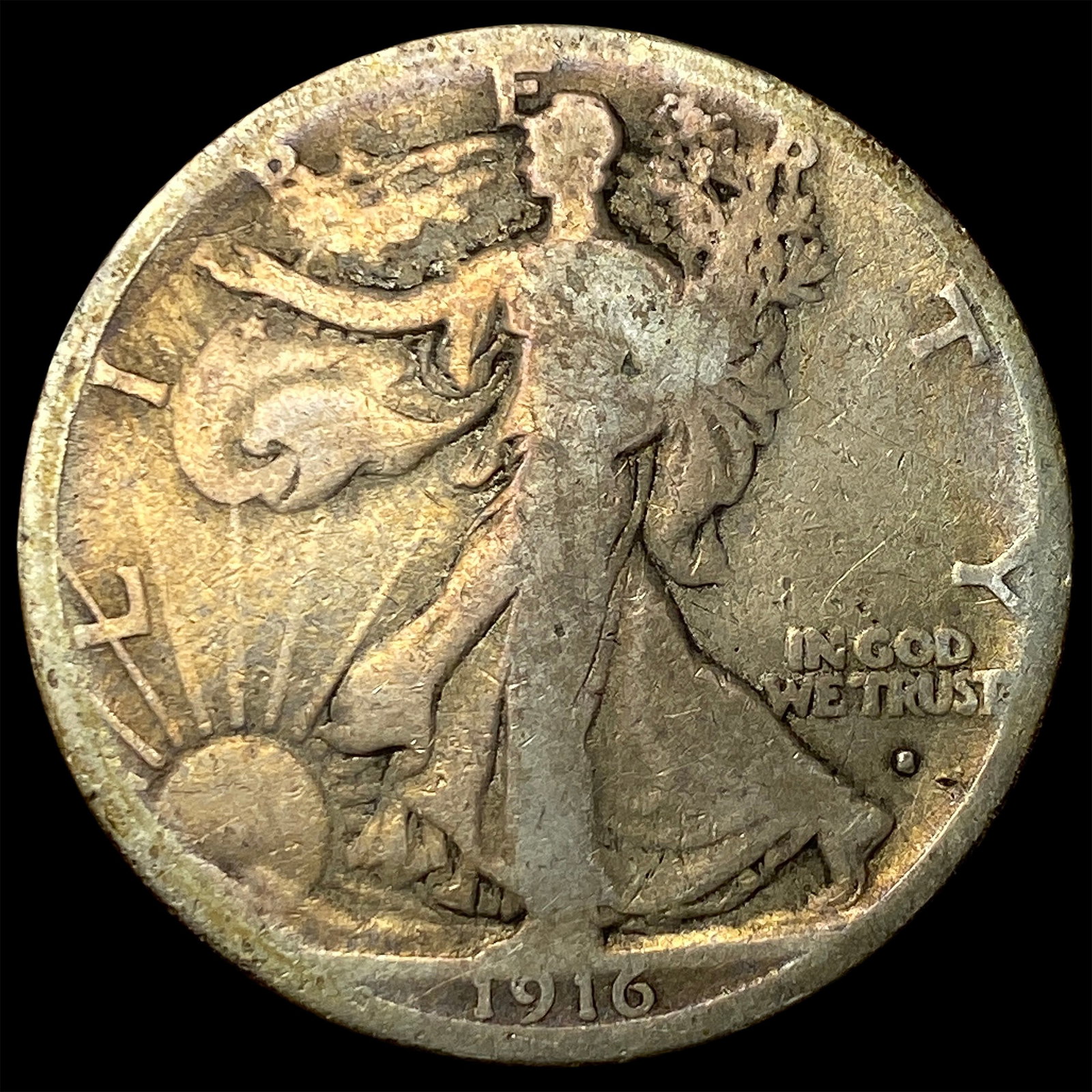 1916-S Walking Liberty Half Dollar NICELY CIRCULATED: 1916-S Walking Liberty Half Dollar NICELY CIRCULATED