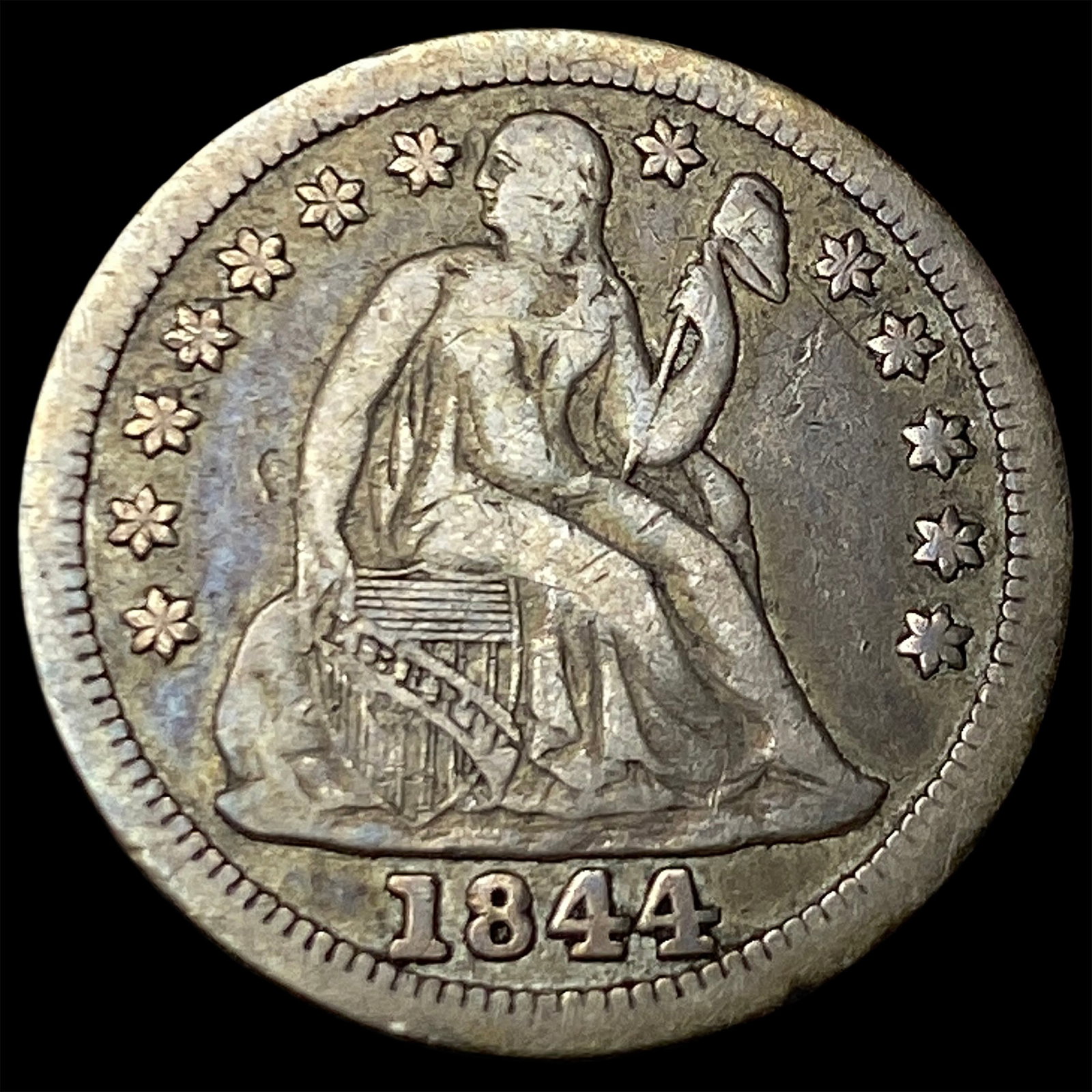 1844 Seated Liberty Dime LIGHTLY CIRCULATED (1 of 2)