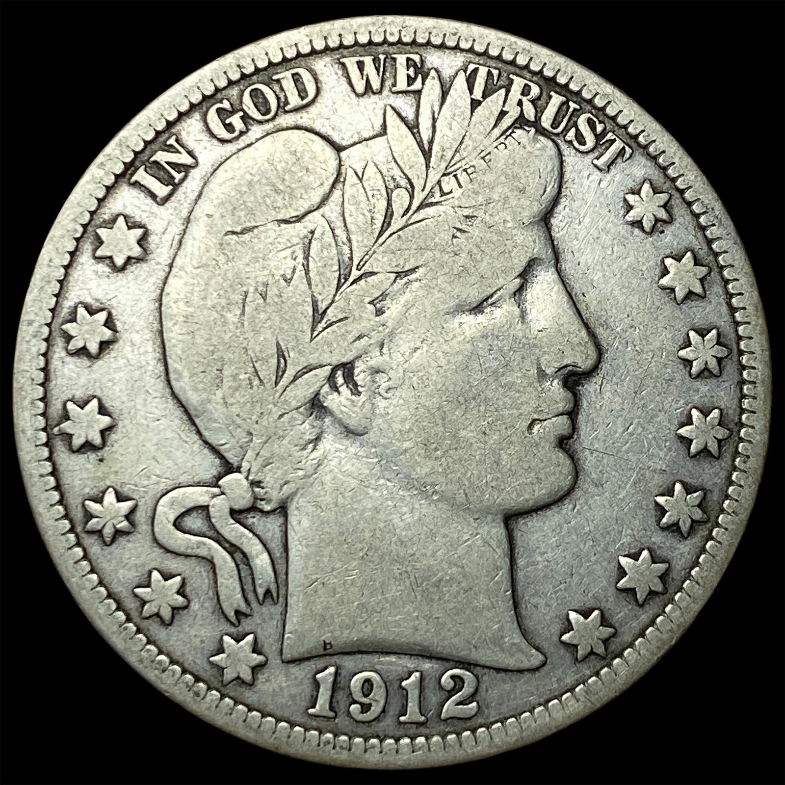 1912-S Silver Barber Half Dollar LIGHTLY CIRCULATED (1 of 2)