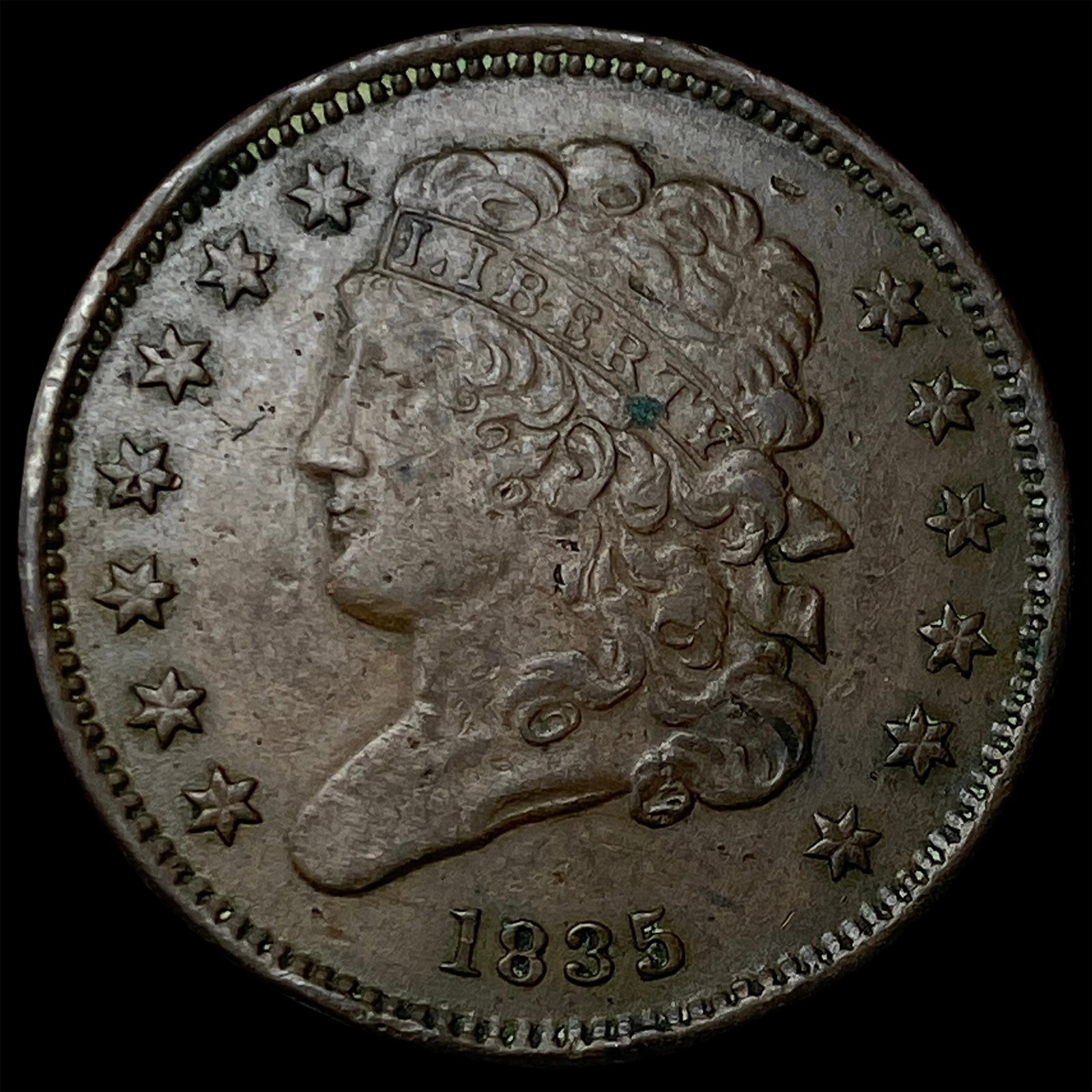 1835 Classic Head Half Cent CLOSELY UNCIRCULATED (1 of 2)