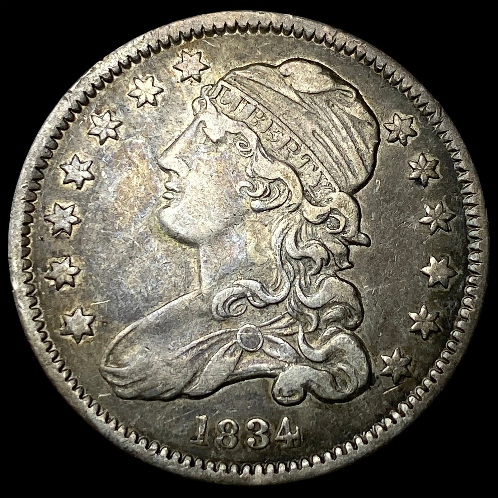 1834 Capped Bust Silver Quarter NEARLY UNCIRCULATED (1 of 2)