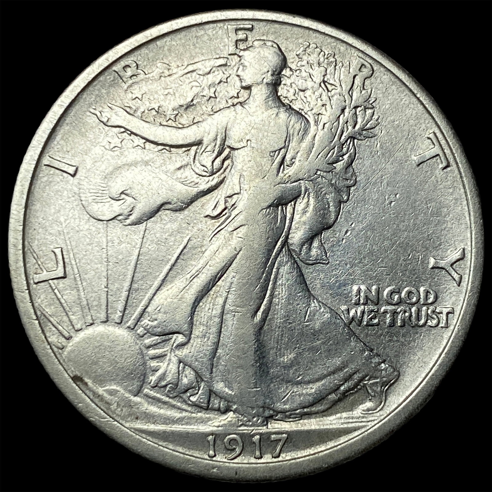 1917 Walking Liberty Half Dollar NEARLY UNCIRCULATED: 1917 Walking Liberty Half Dollar NEARLY UNCIRCULATED