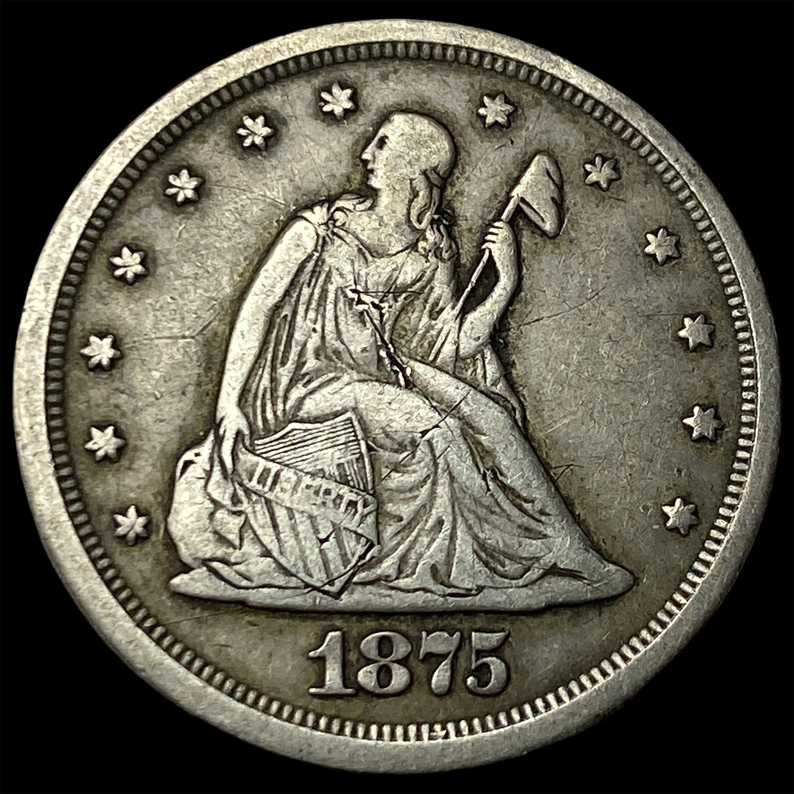 1875-S Silver Twenty Cents NEARLY UNCIRCULATED (1 of 2)