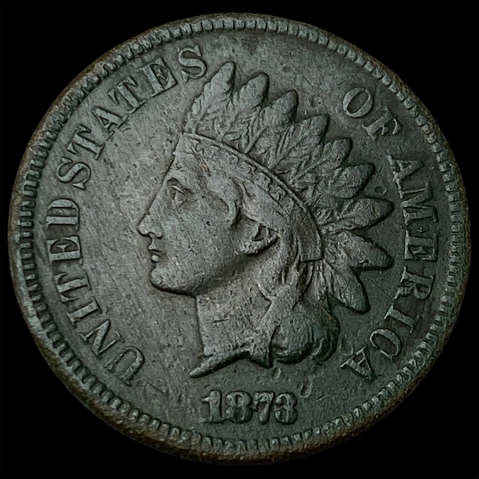 1873 Indian Head Cent NEARLY UNCIRCULATED (1 of 2)