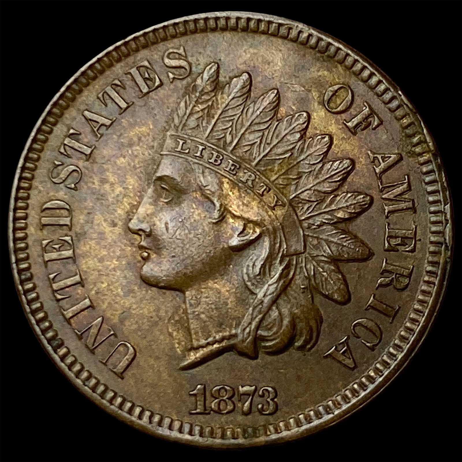 1873 Indian Head Cent CLOSELY UNCIRCULATED (1 of 2)