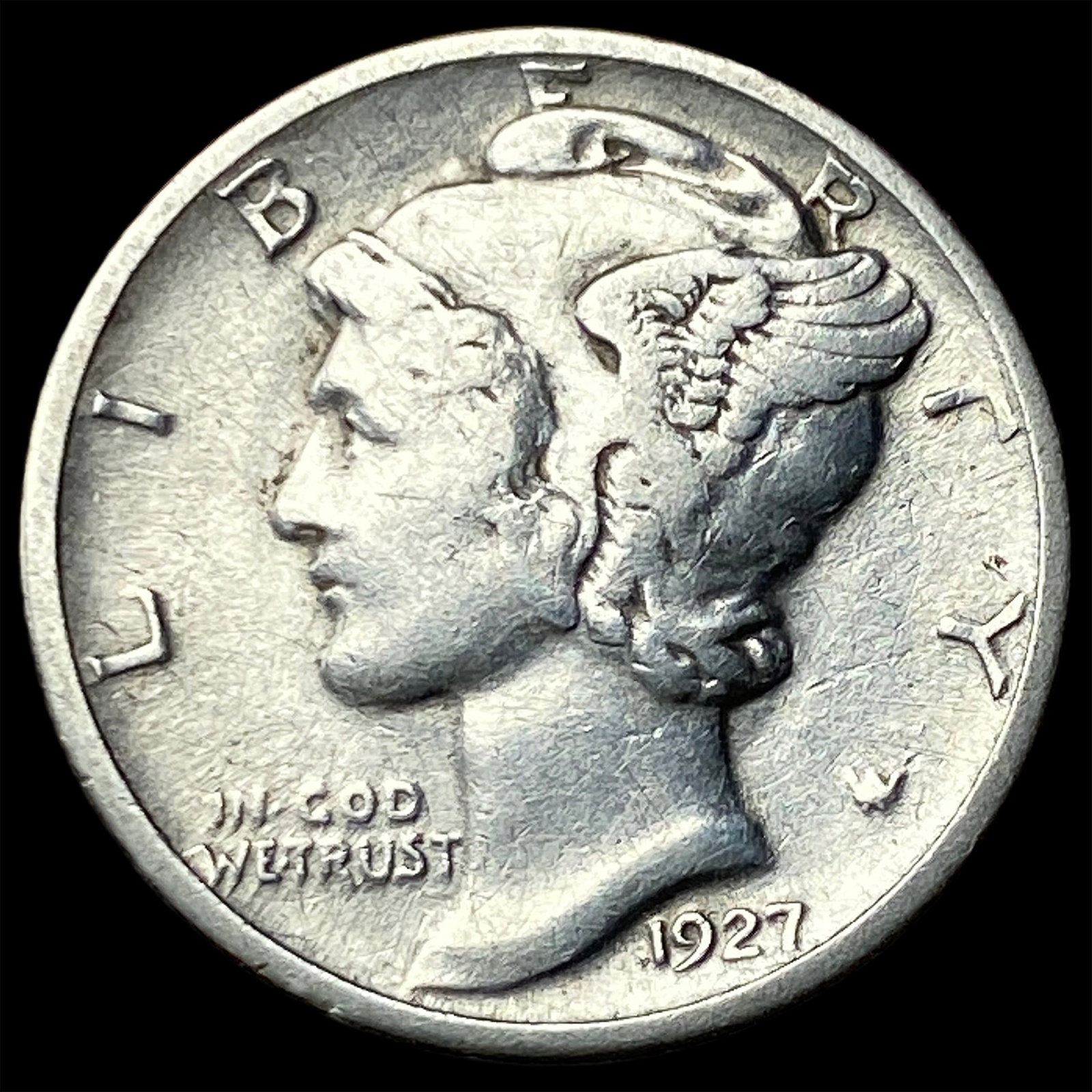 1927-D Silver Mercury Dime NEARLY UNCIRCULATED (1 of 2)