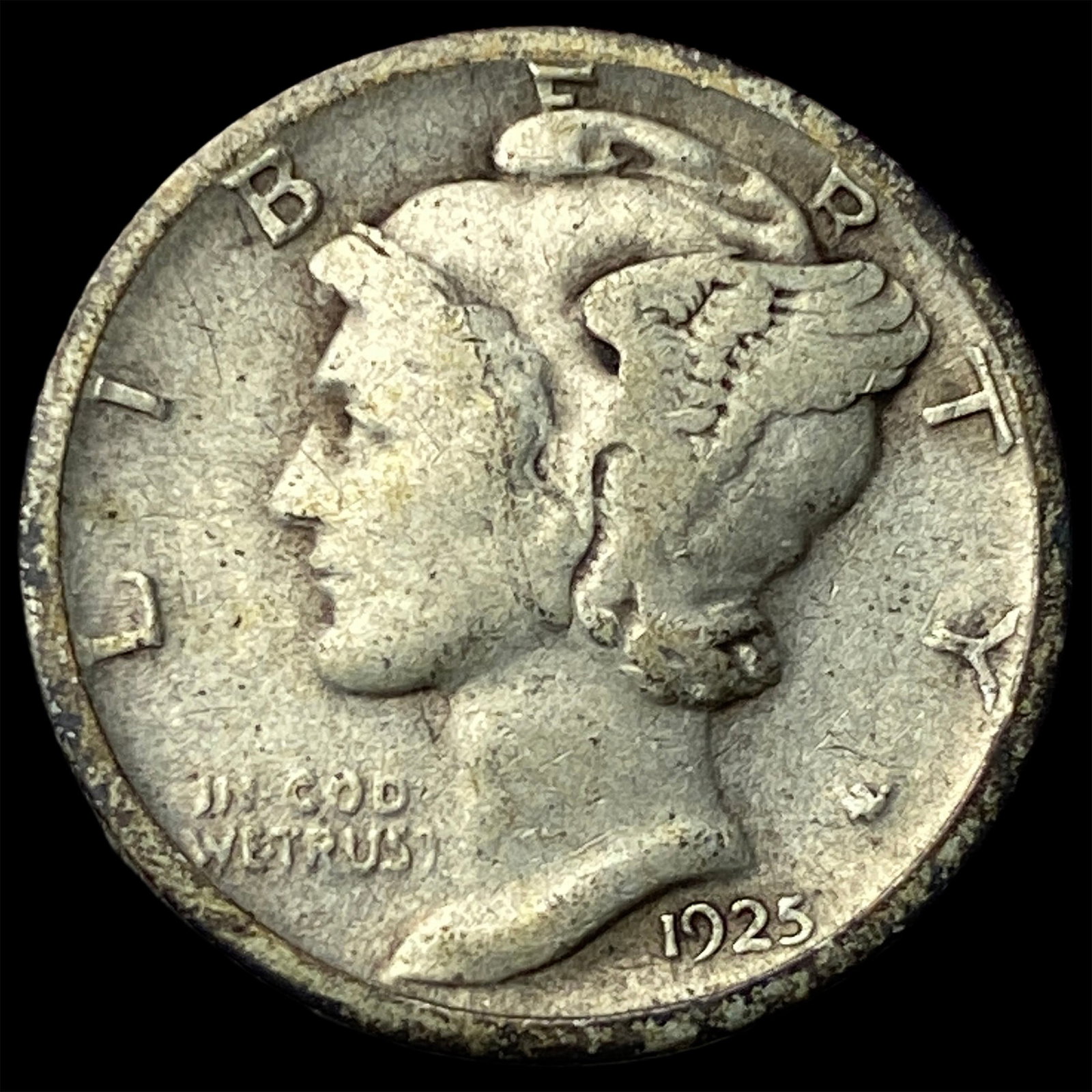 1925-S Mercury Dime LIGHTLY CIRCULATED (1 of 2)
