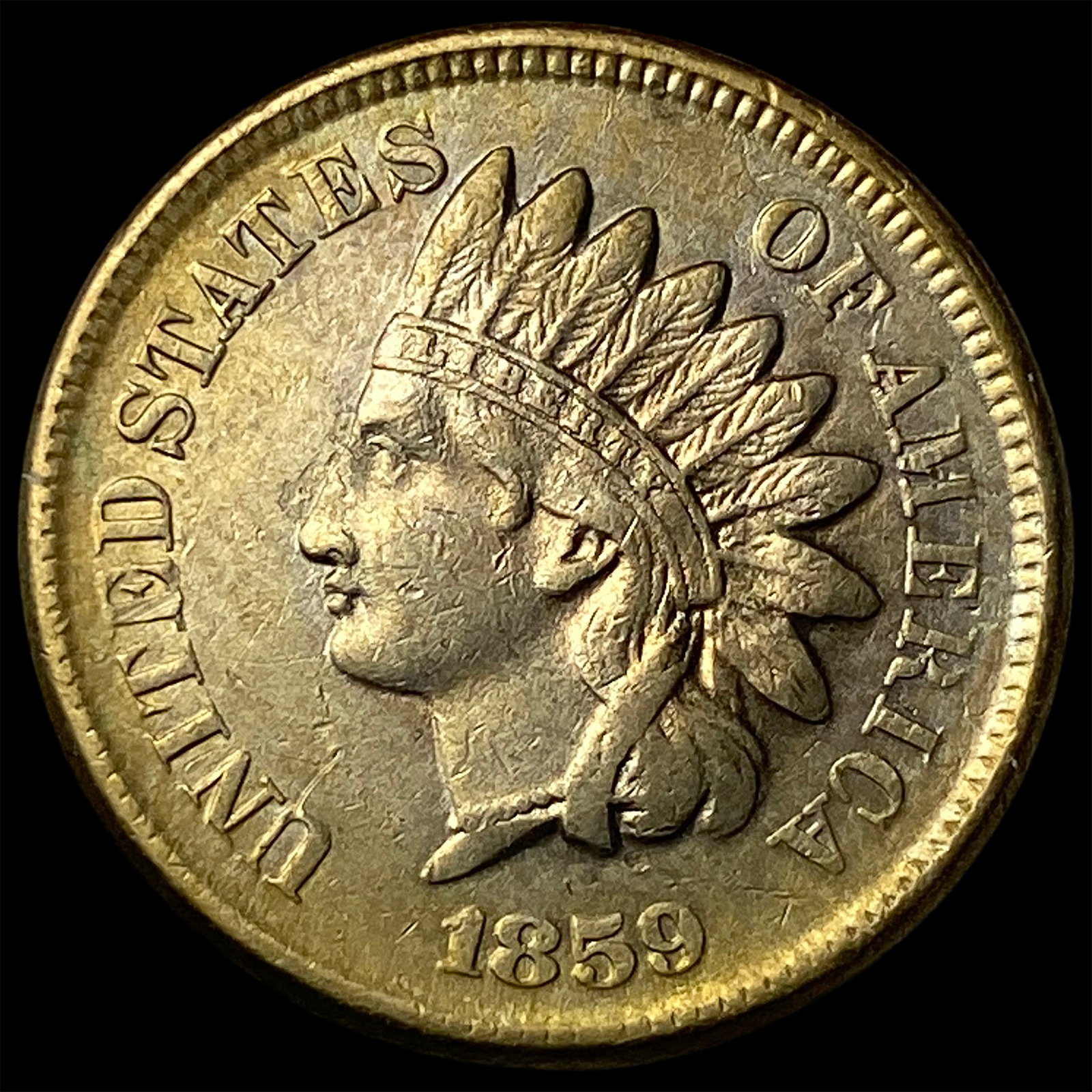 1859 Copper-Nickel Indian Head Cent CLOSELY UNCIRCULATED (1 of 2)
