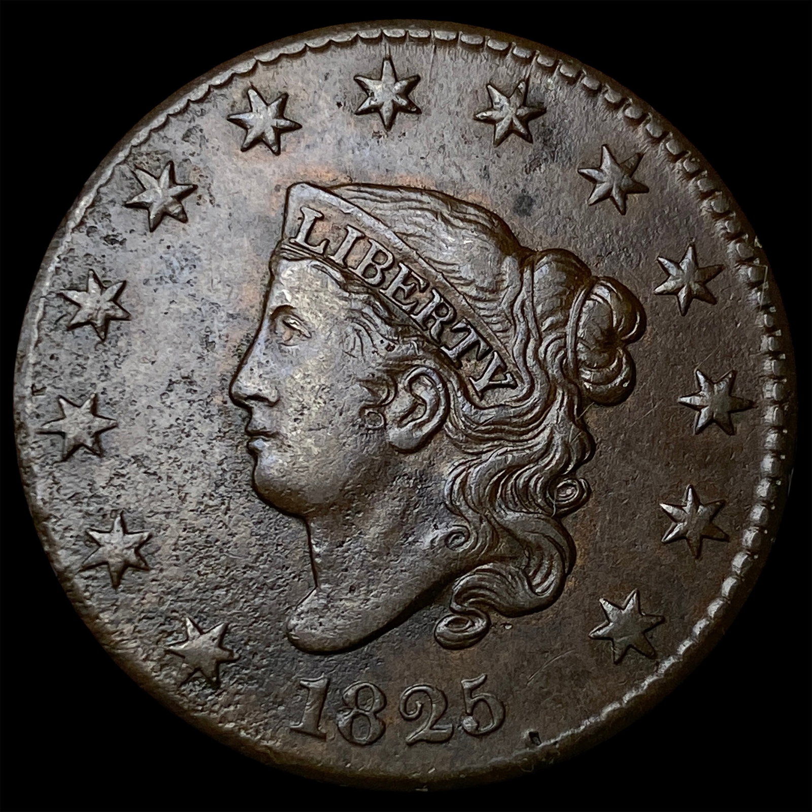 1825 Coronet Head Large Cent CLOSELY UNCIRCULATED (1 of 2)