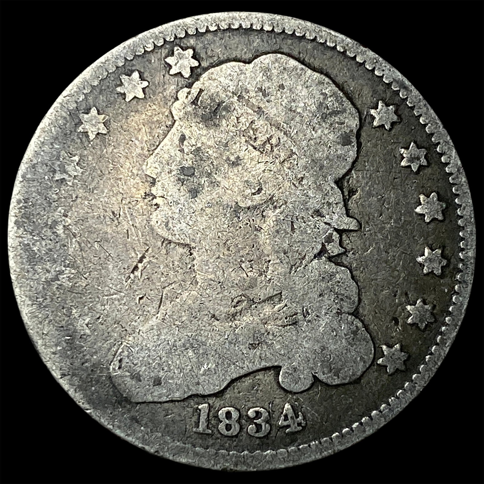 1834 Capped Bust Quarter LIGHTLY CIRCULATED (1 of 2)